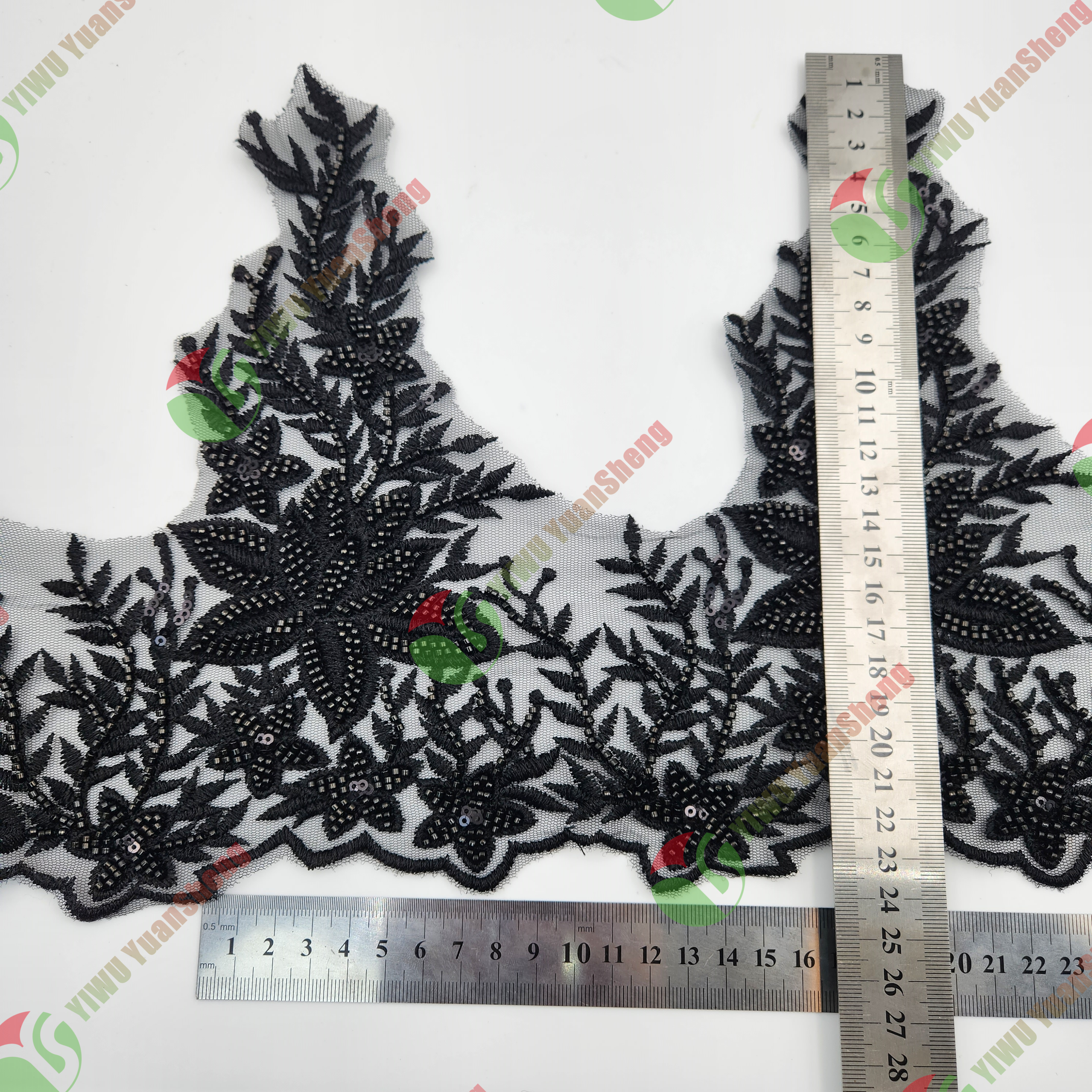 Glass bead mesh lace YS5041#