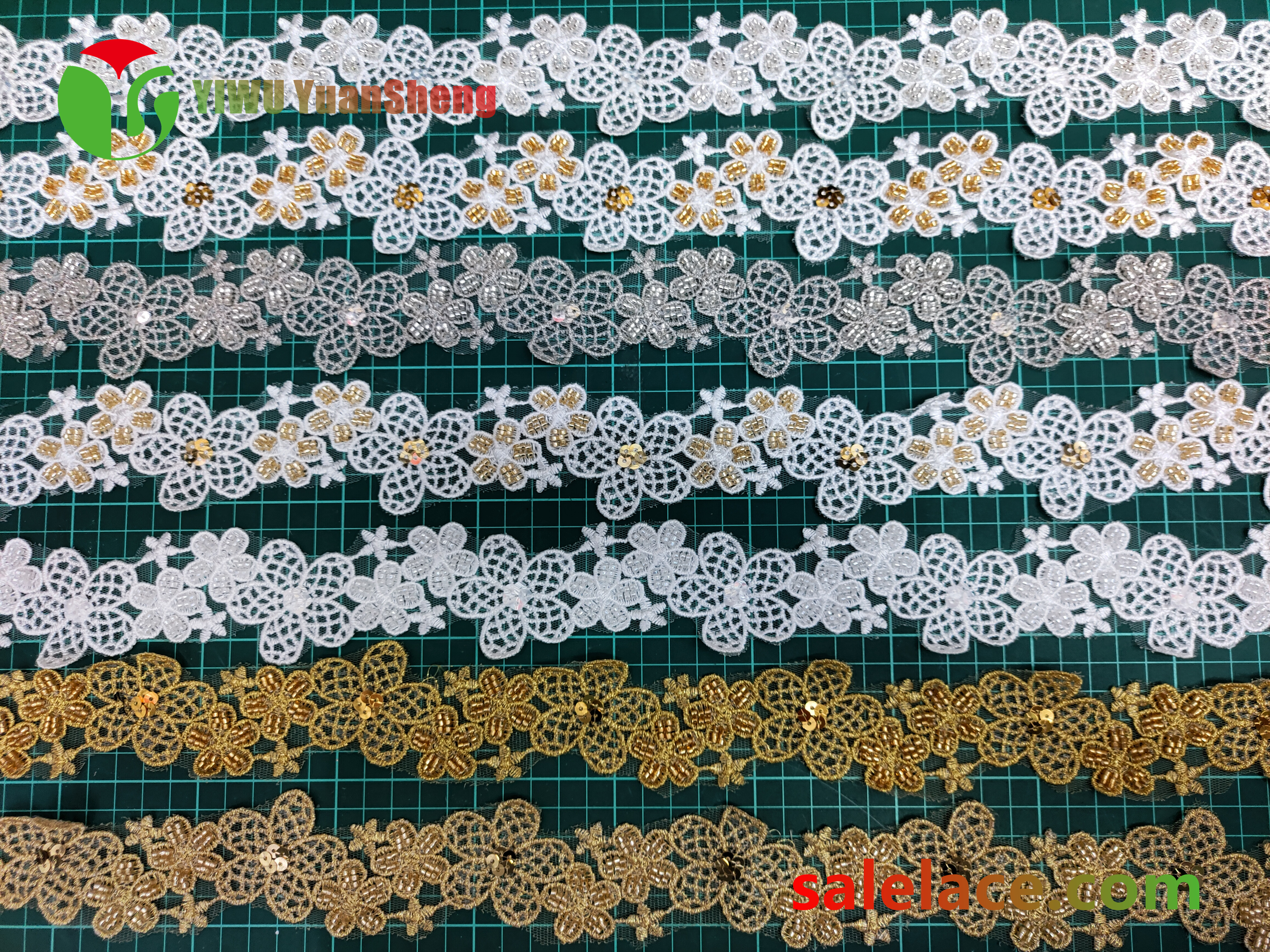 Glass bead mesh lace YS4190#