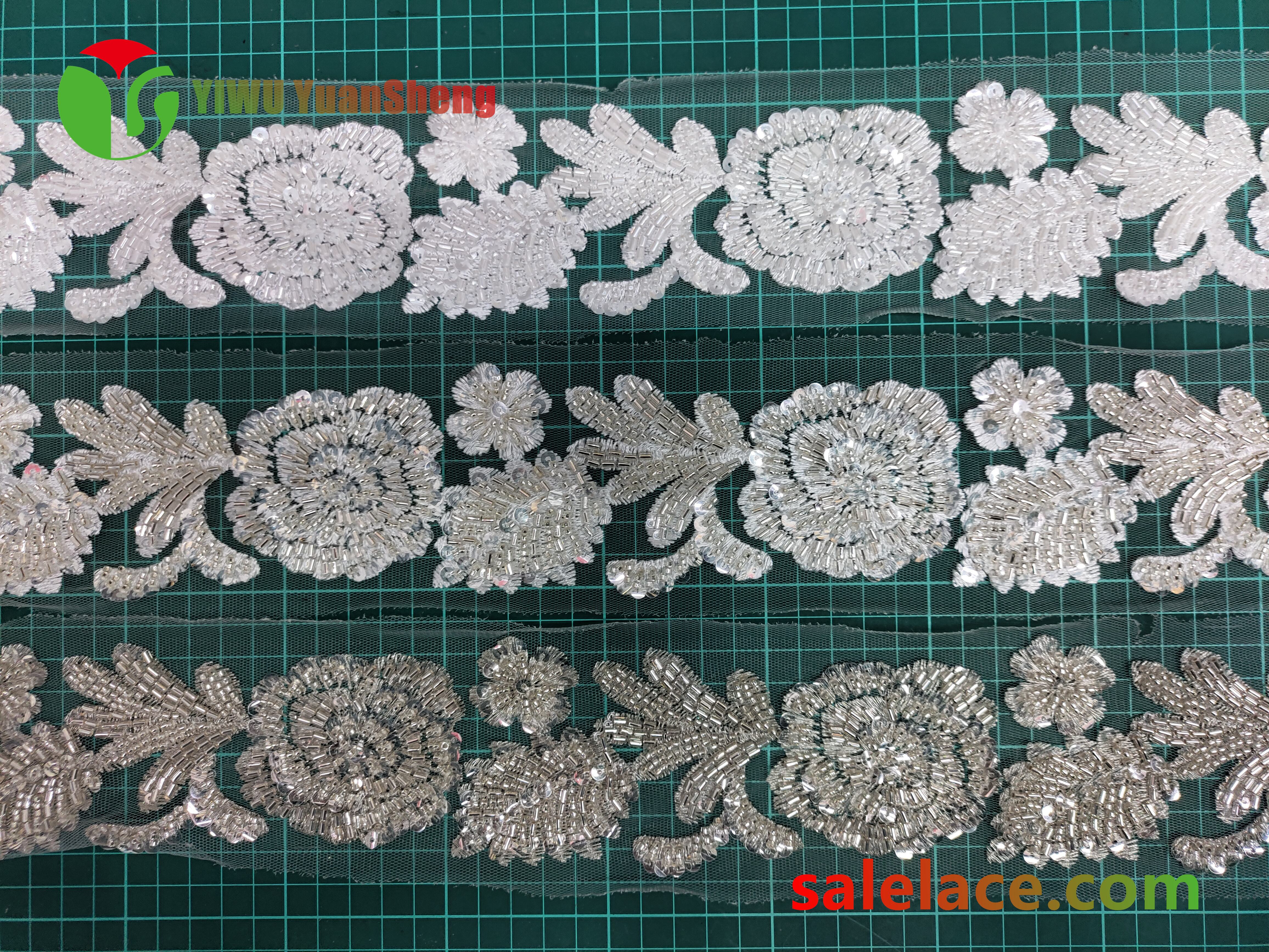Glass bead mesh lace YS4220#