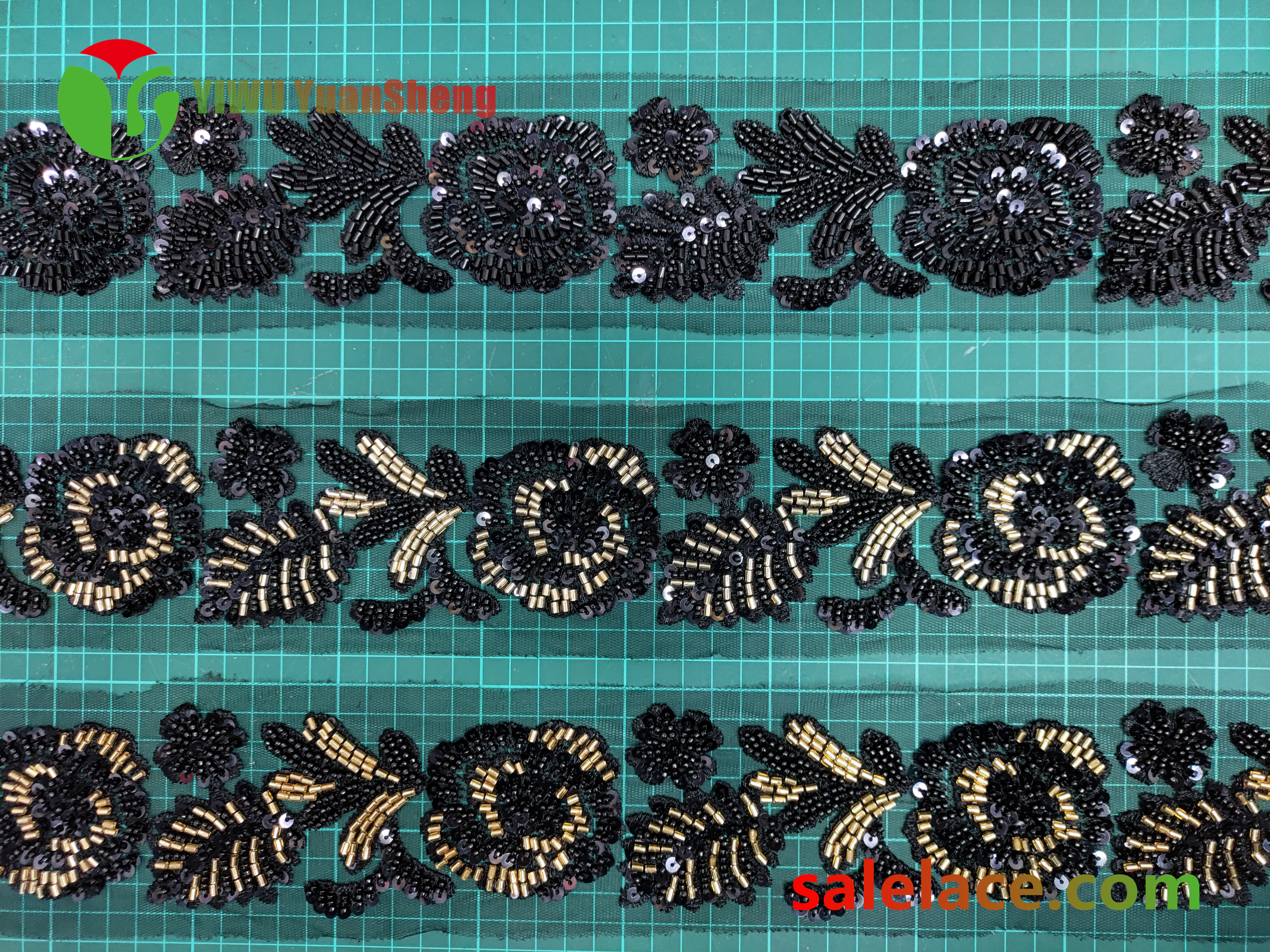 Glass bead mesh lace YS4220#