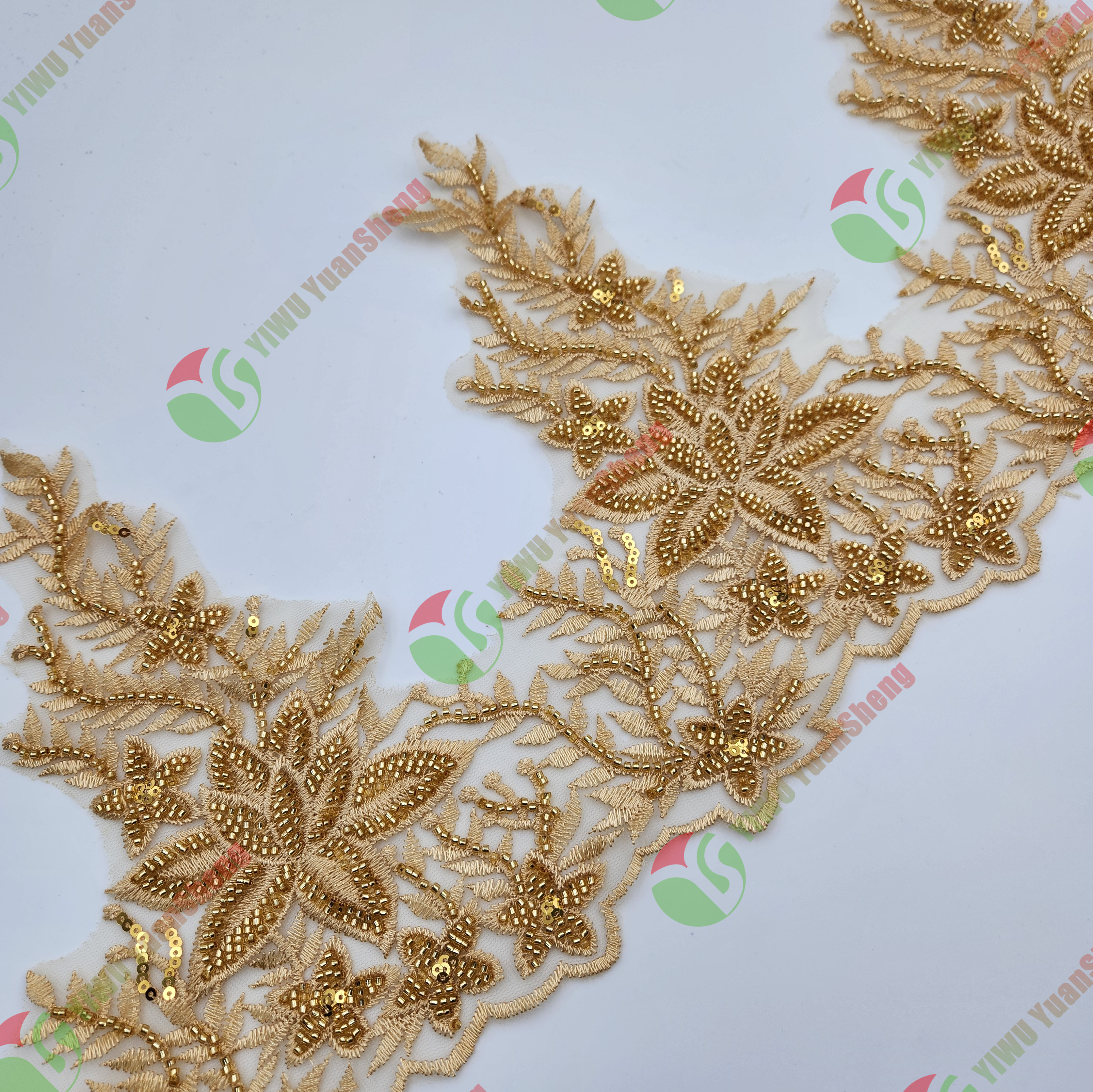 Glass bead mesh lace YS5041#