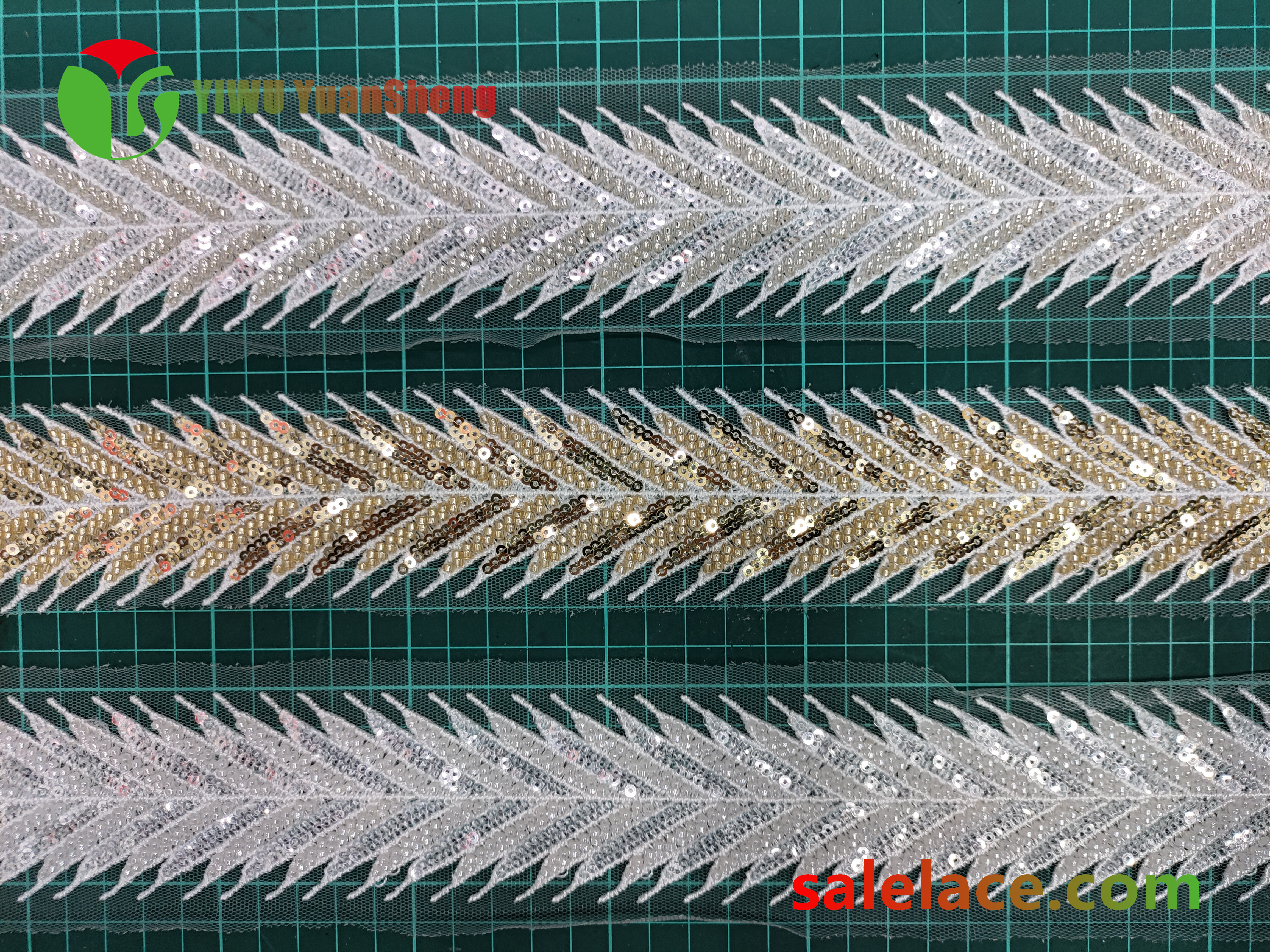 Glass bead mesh lace YS4205#