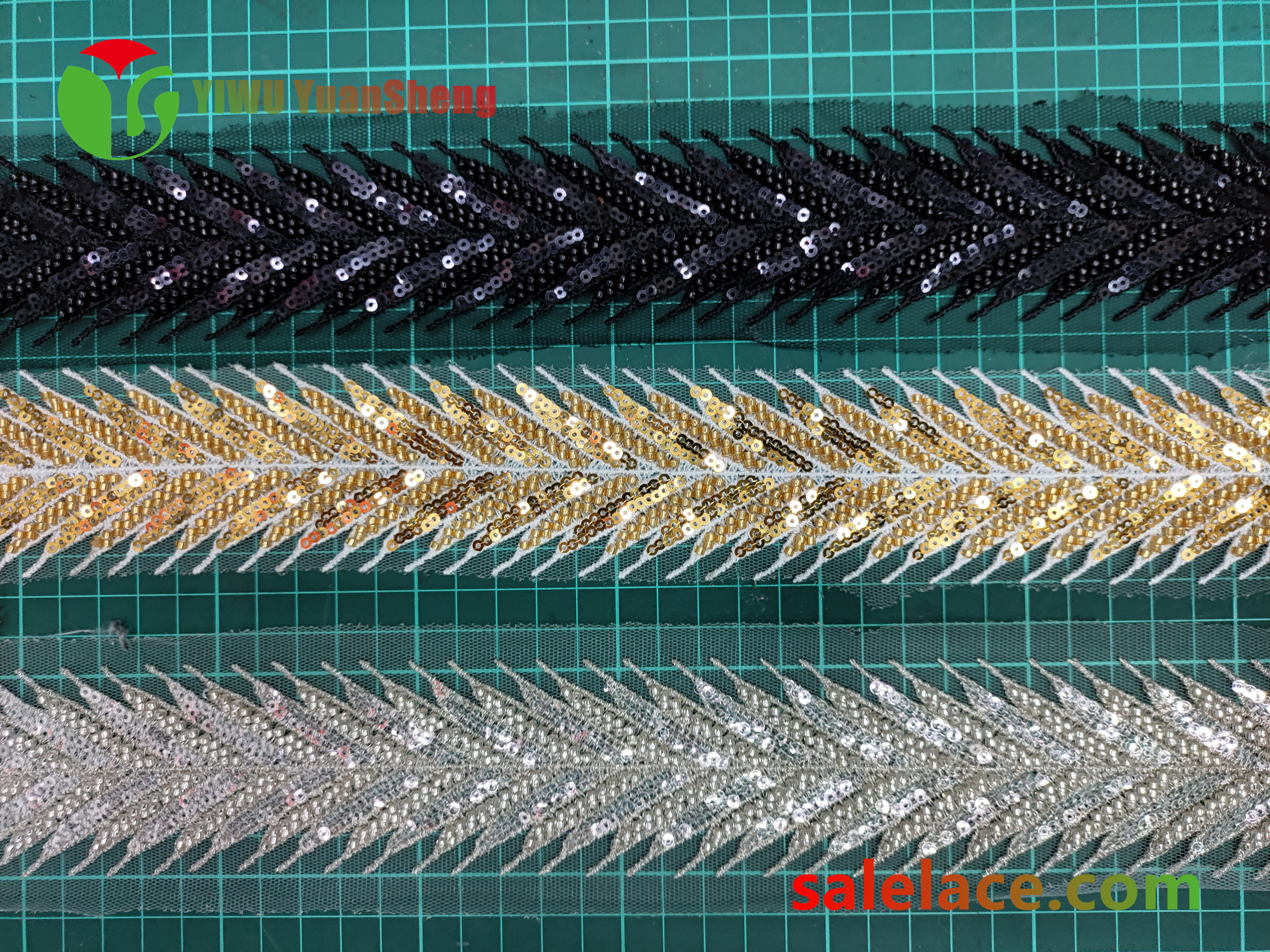 Glass bead mesh lace YS4205#