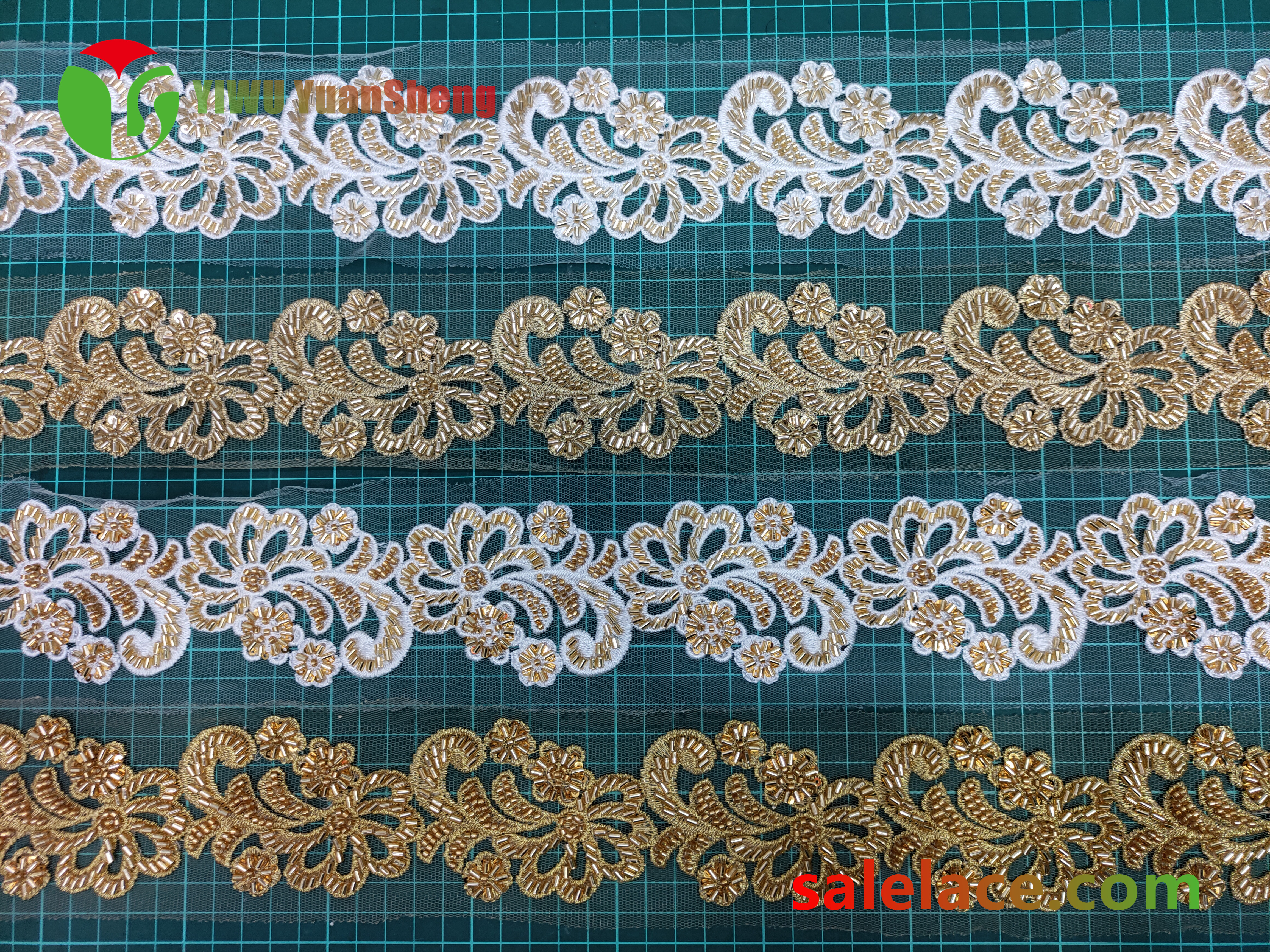 Glass bead mesh lace YS4210#