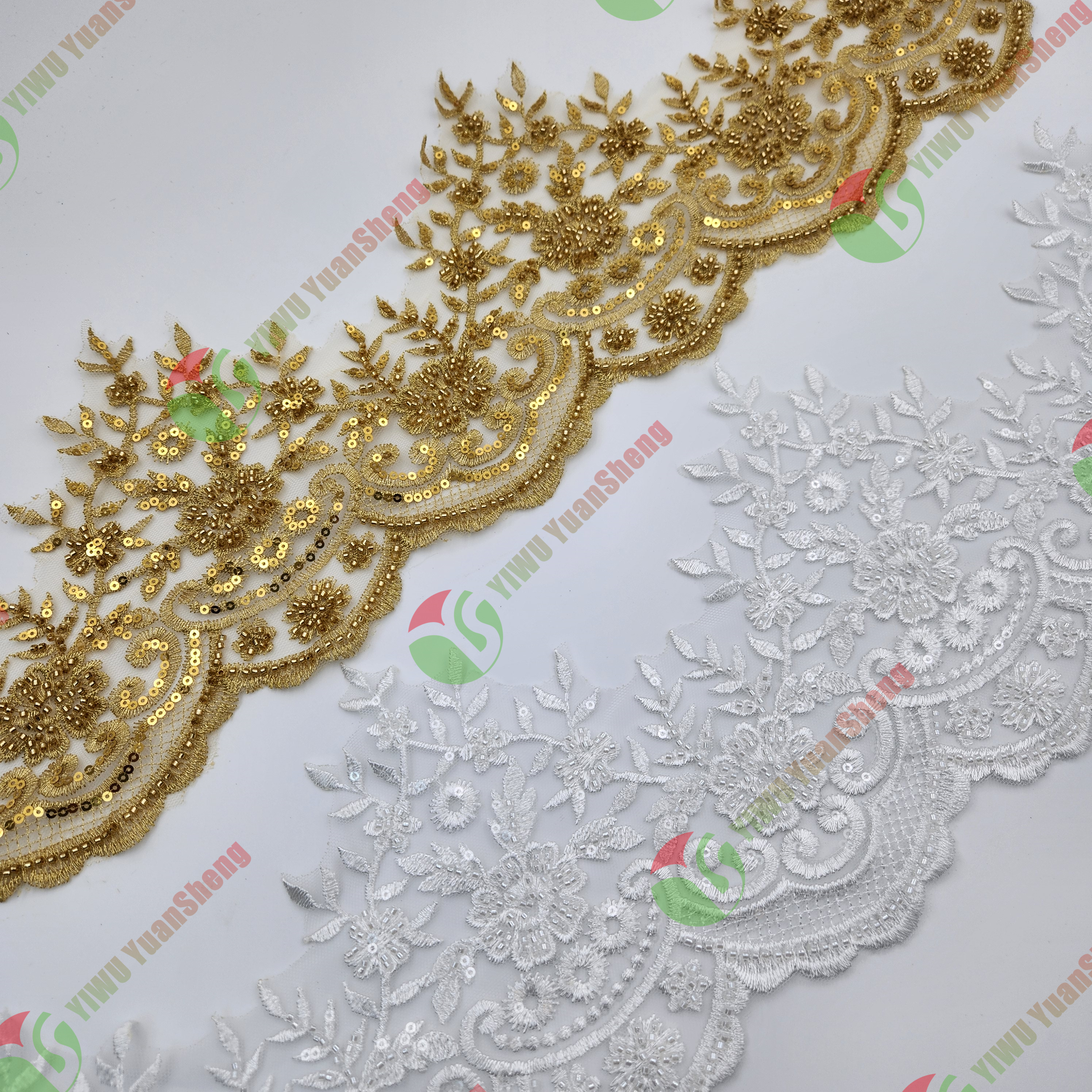 Glass bead mesh lace YS5056#