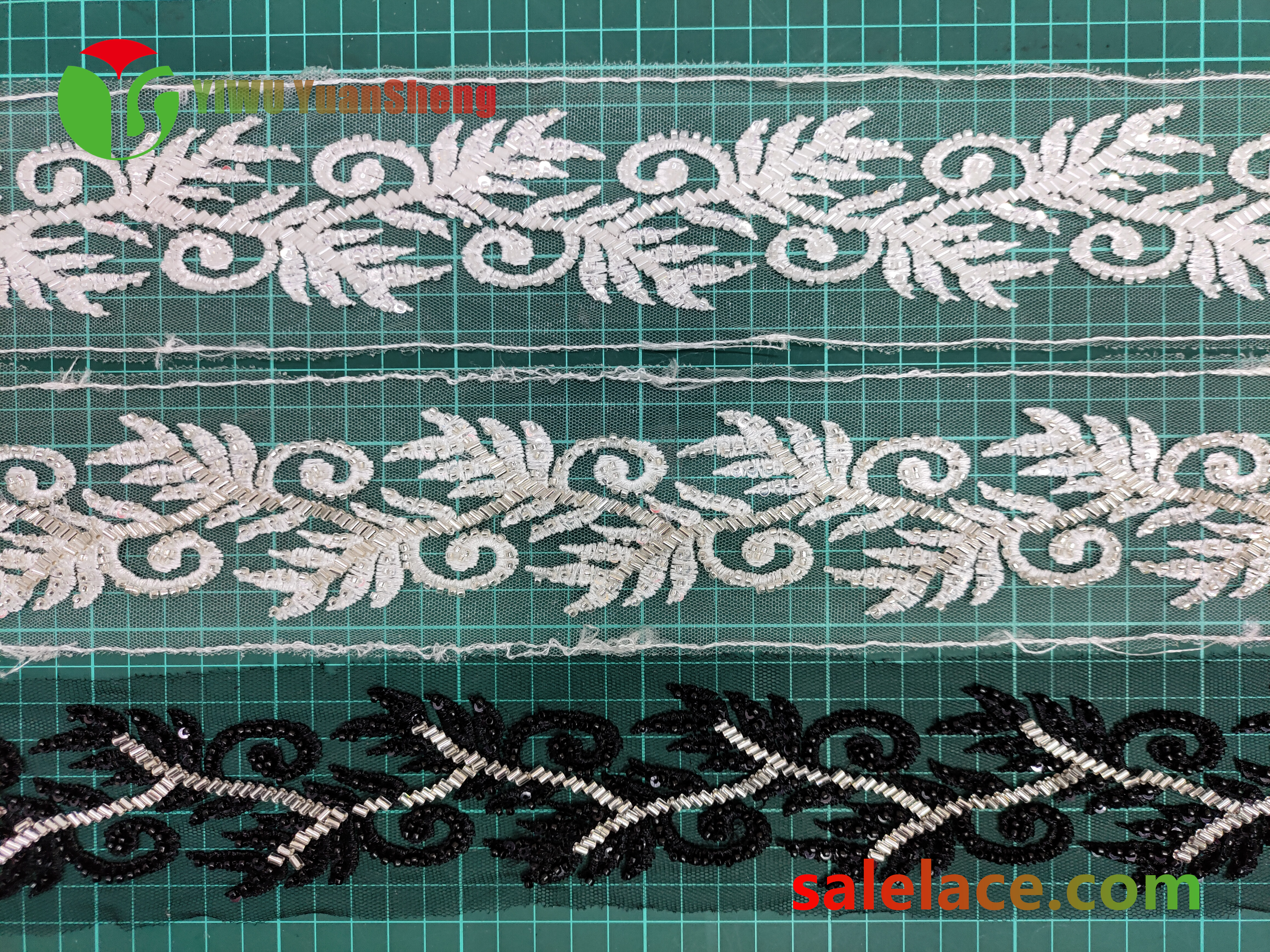 Glass bead mesh lace YS4116#