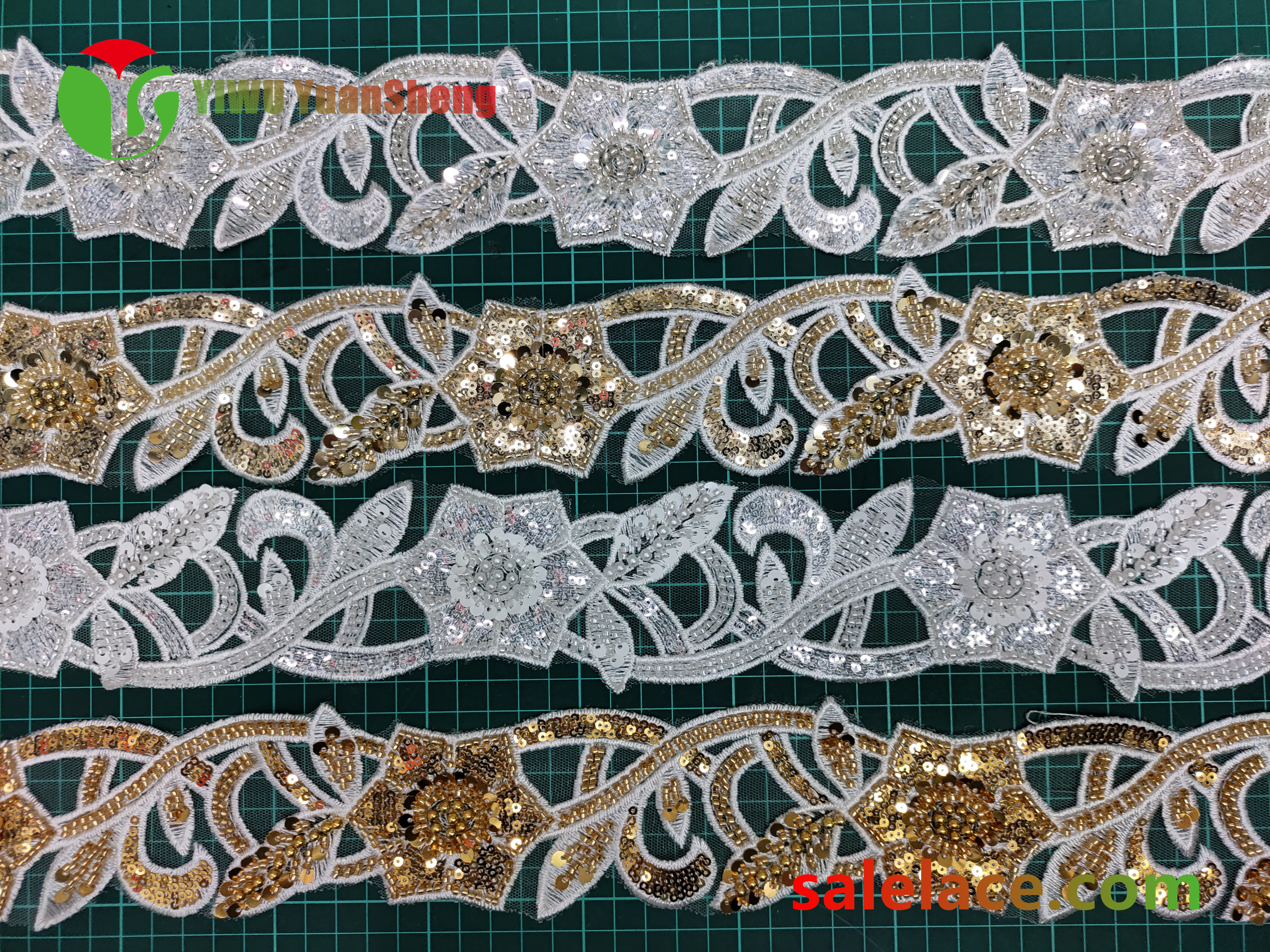 Glass bead mesh lace YS4220#