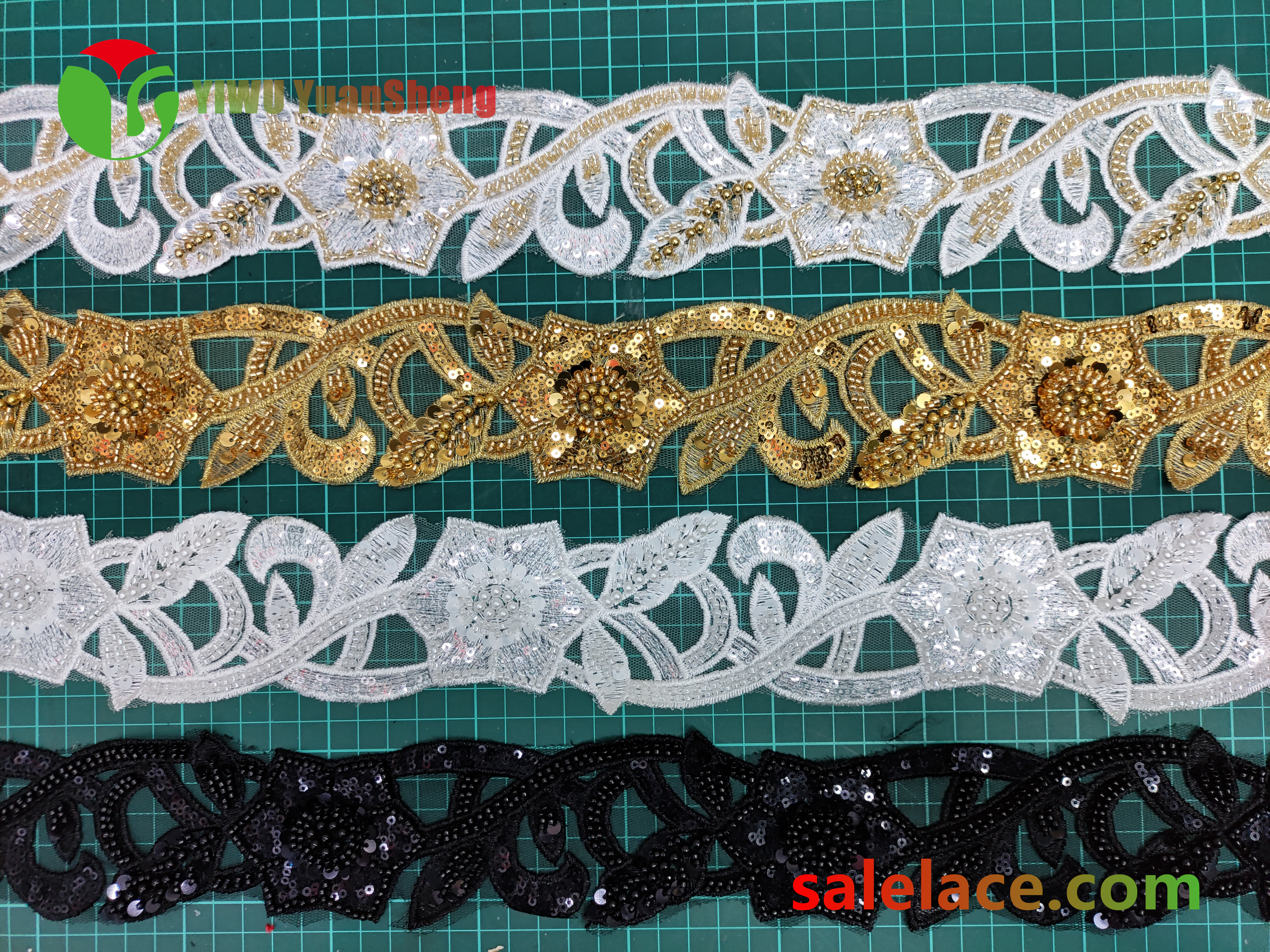 Glass bead mesh lace YS4220#