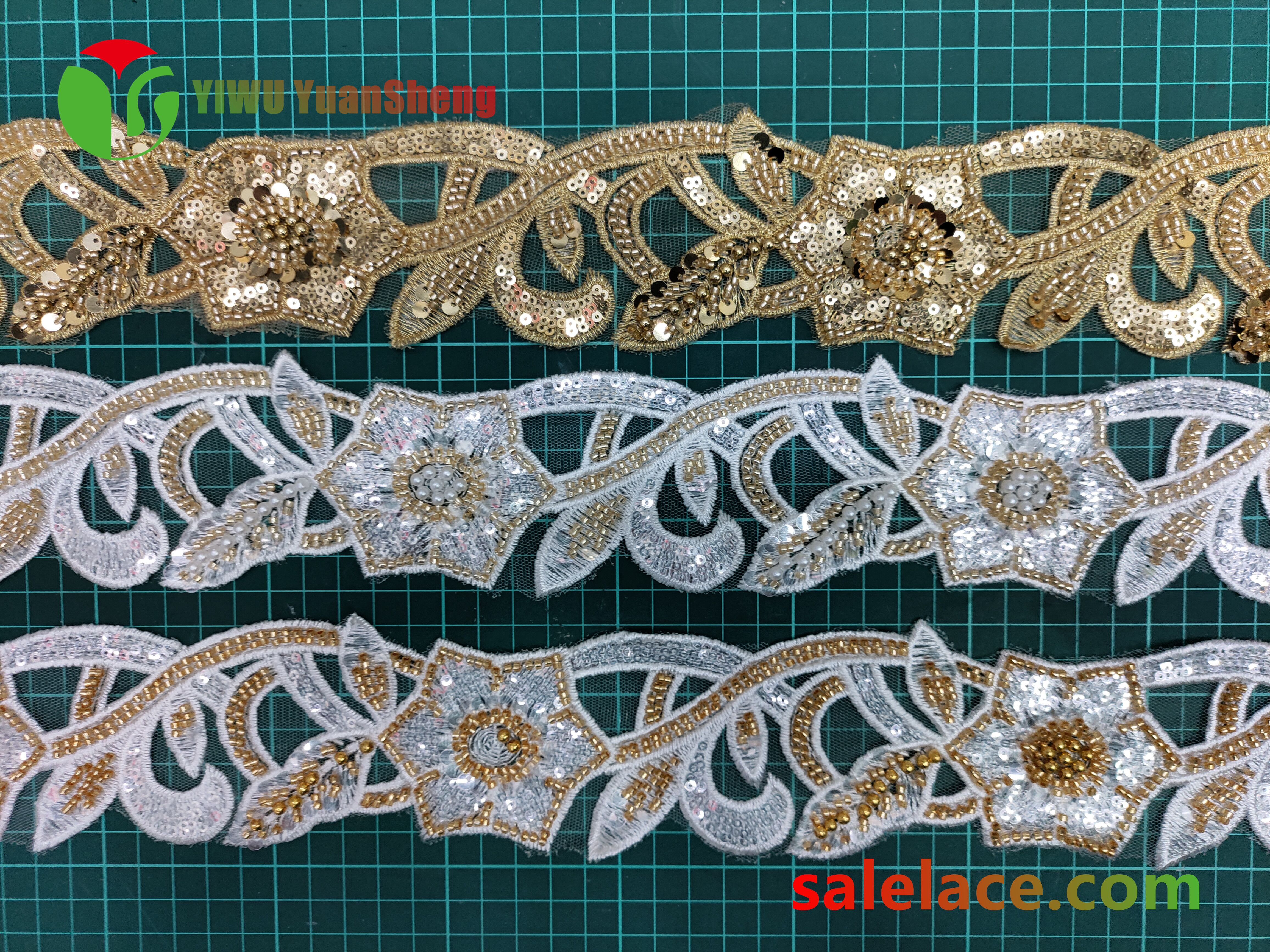 Glass bead mesh lace YS4220#