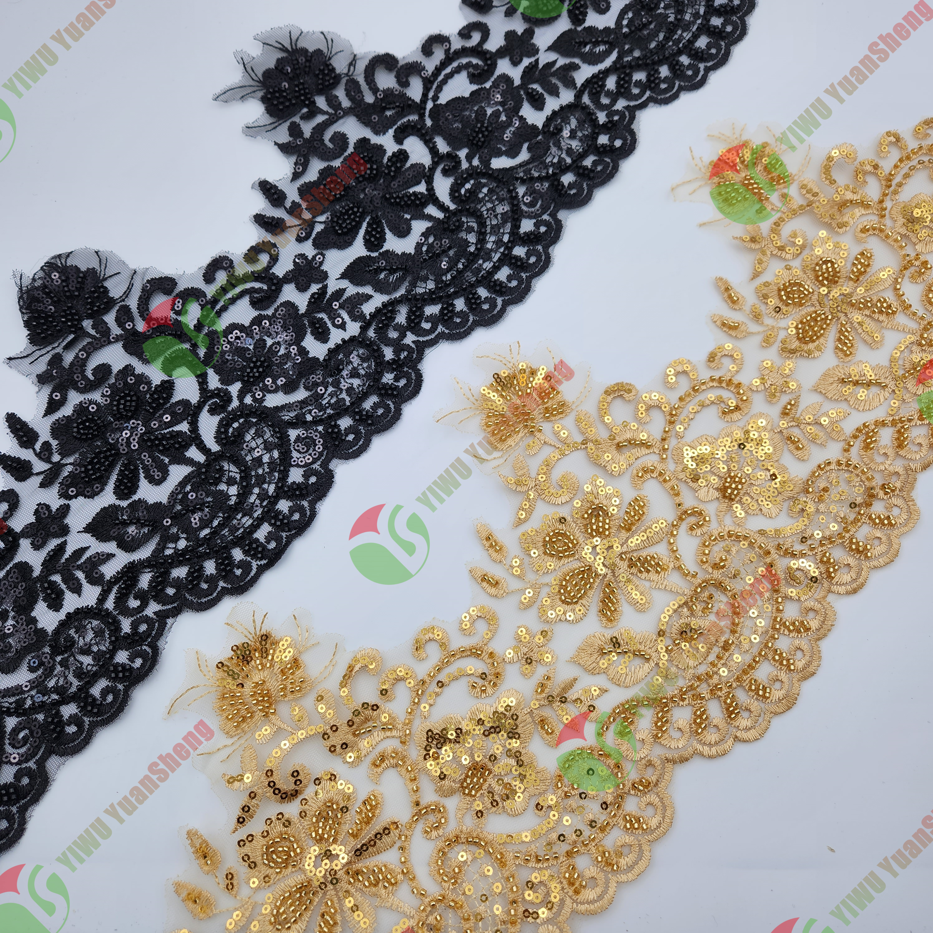 Glass bead mesh lace YS5062#