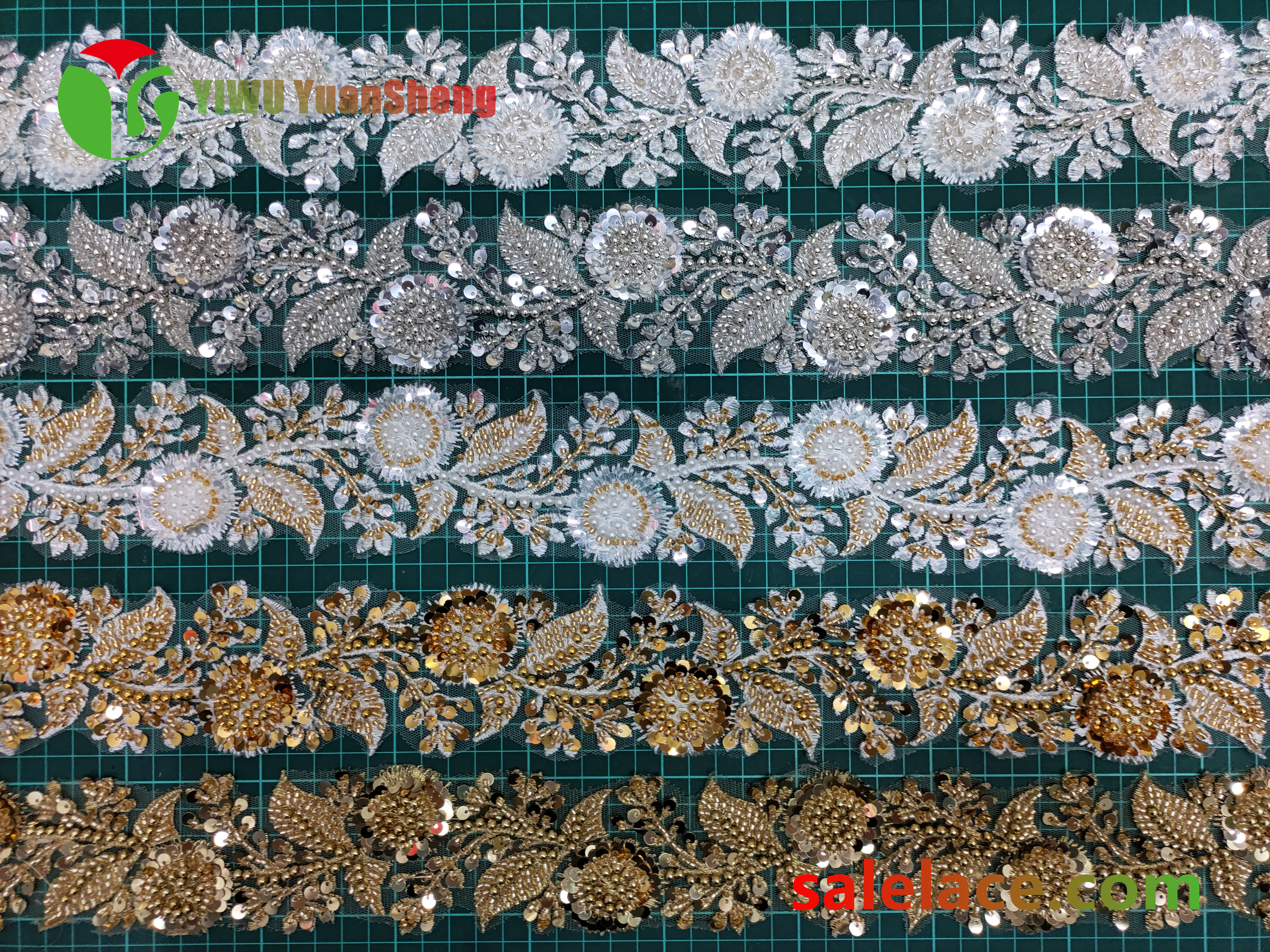 Glass bead mesh lace YS4230#