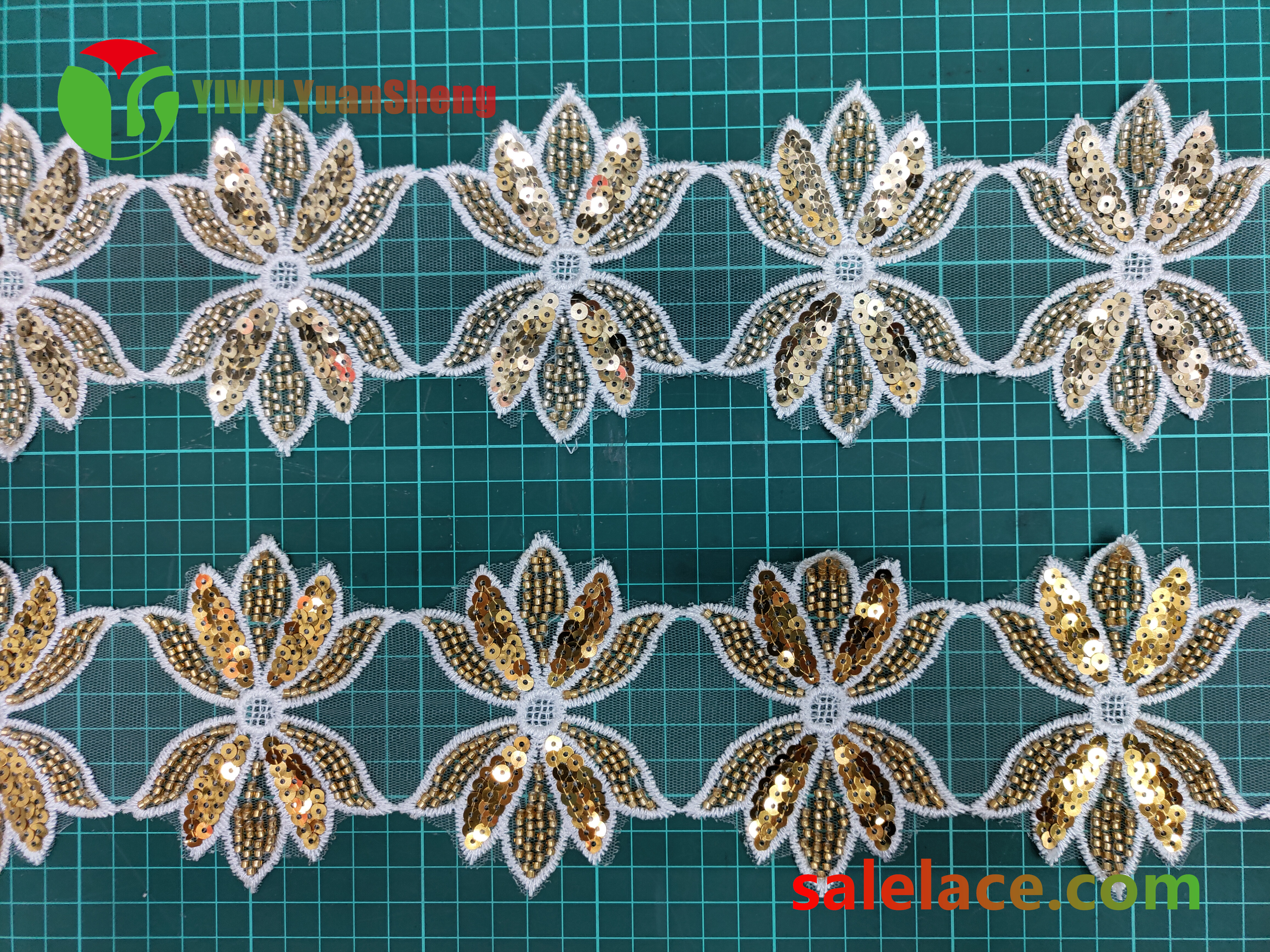 Glass bead mesh lace YS4271#
