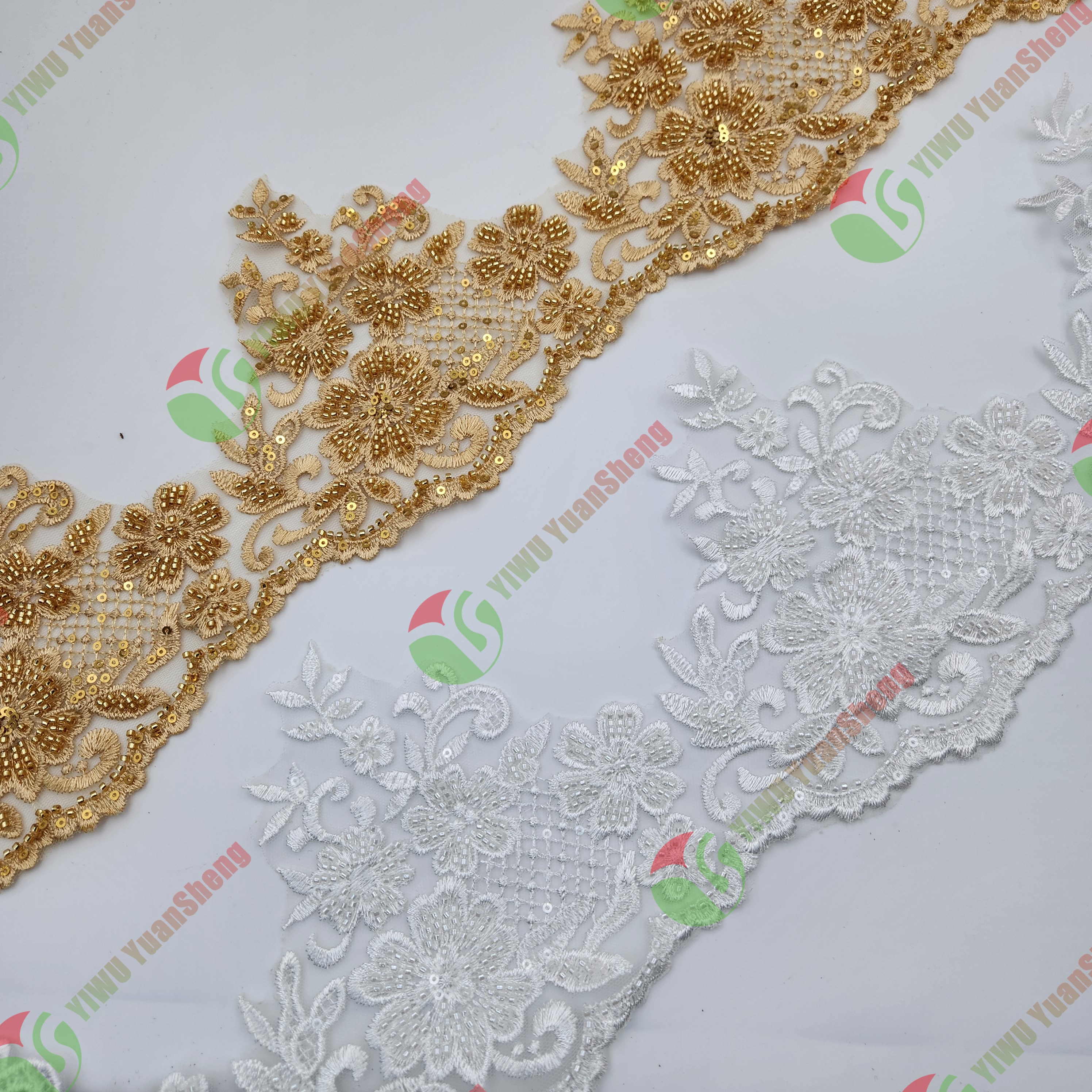 Glass bead mesh lace YS5070#