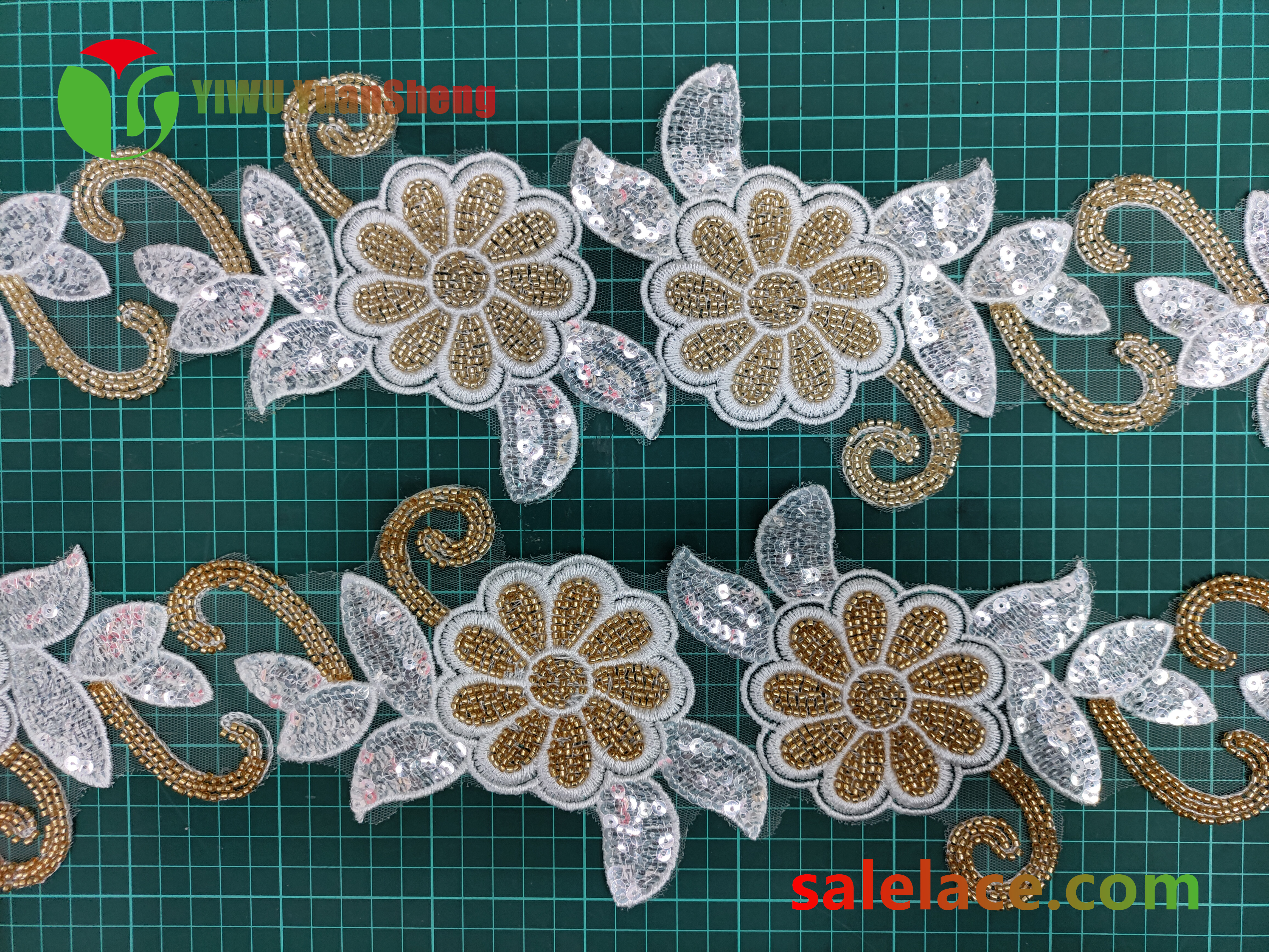 Glass bead mesh lace YS4270#