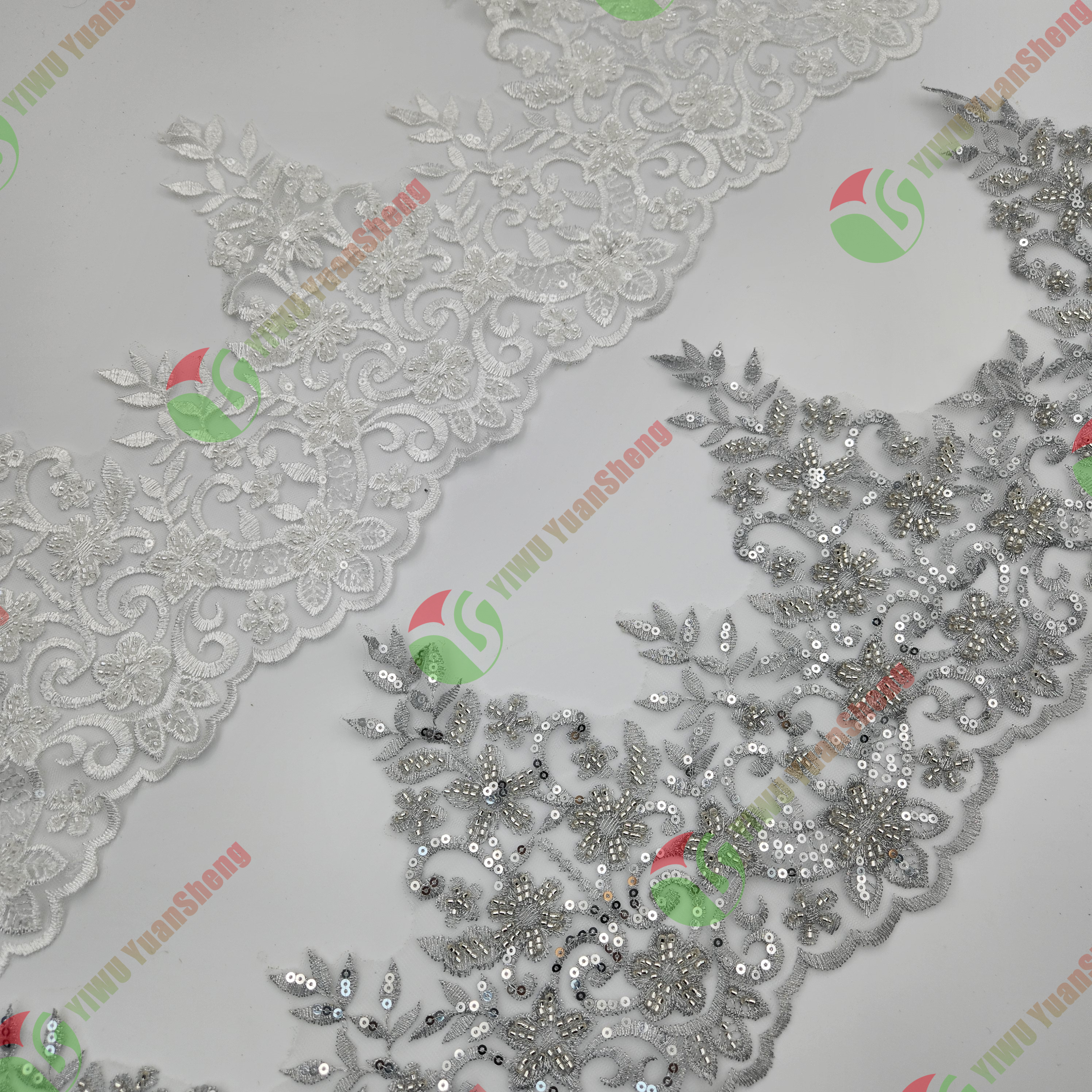 Glass bead mesh lace YS5073#