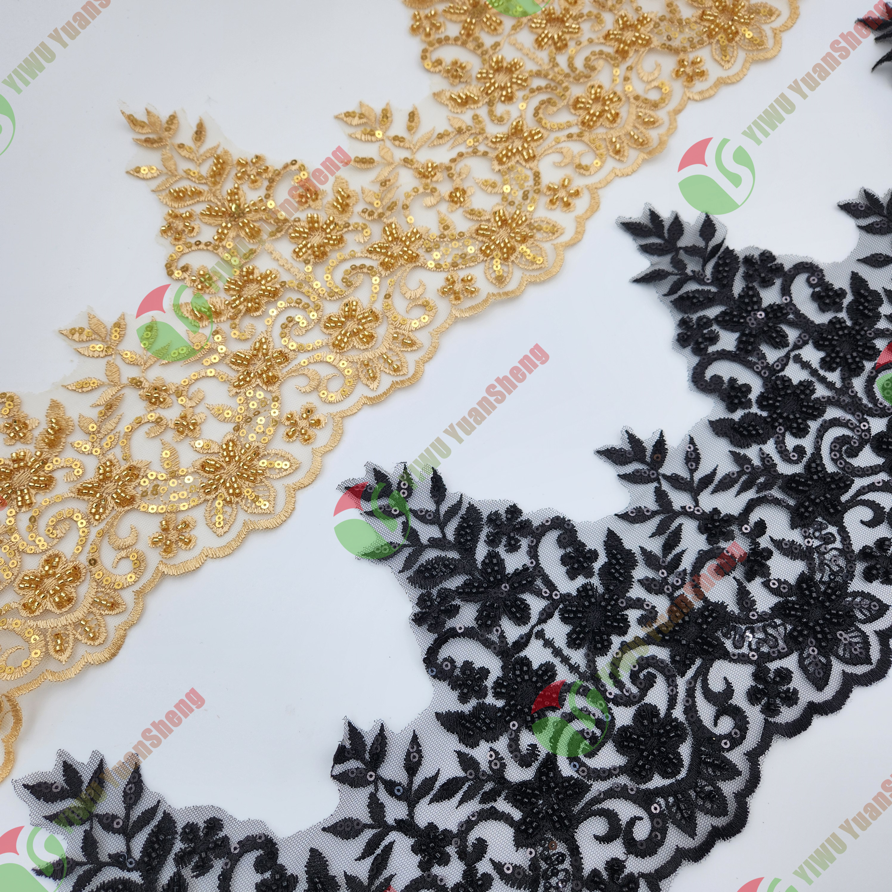 Glass bead mesh lace YS5073#