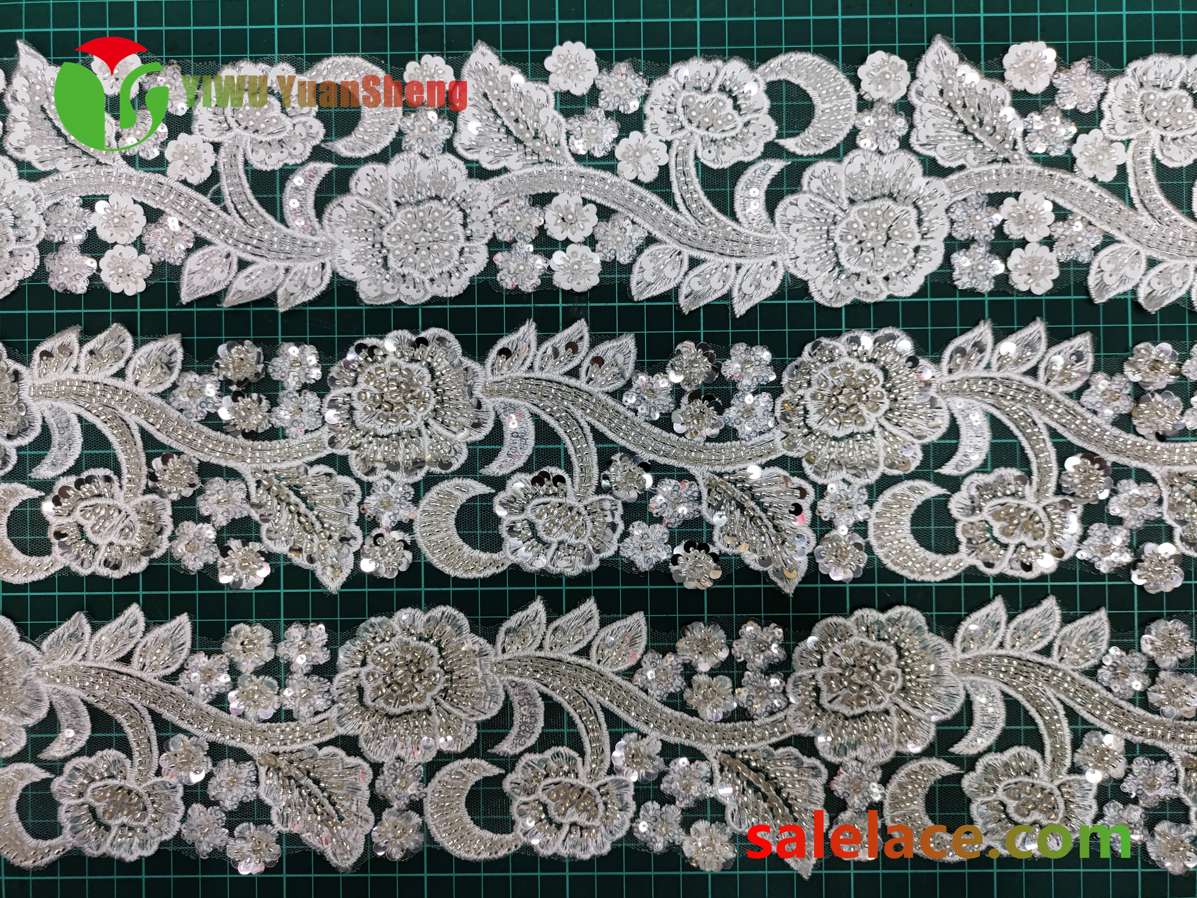 Glass bead mesh lace YS4276#