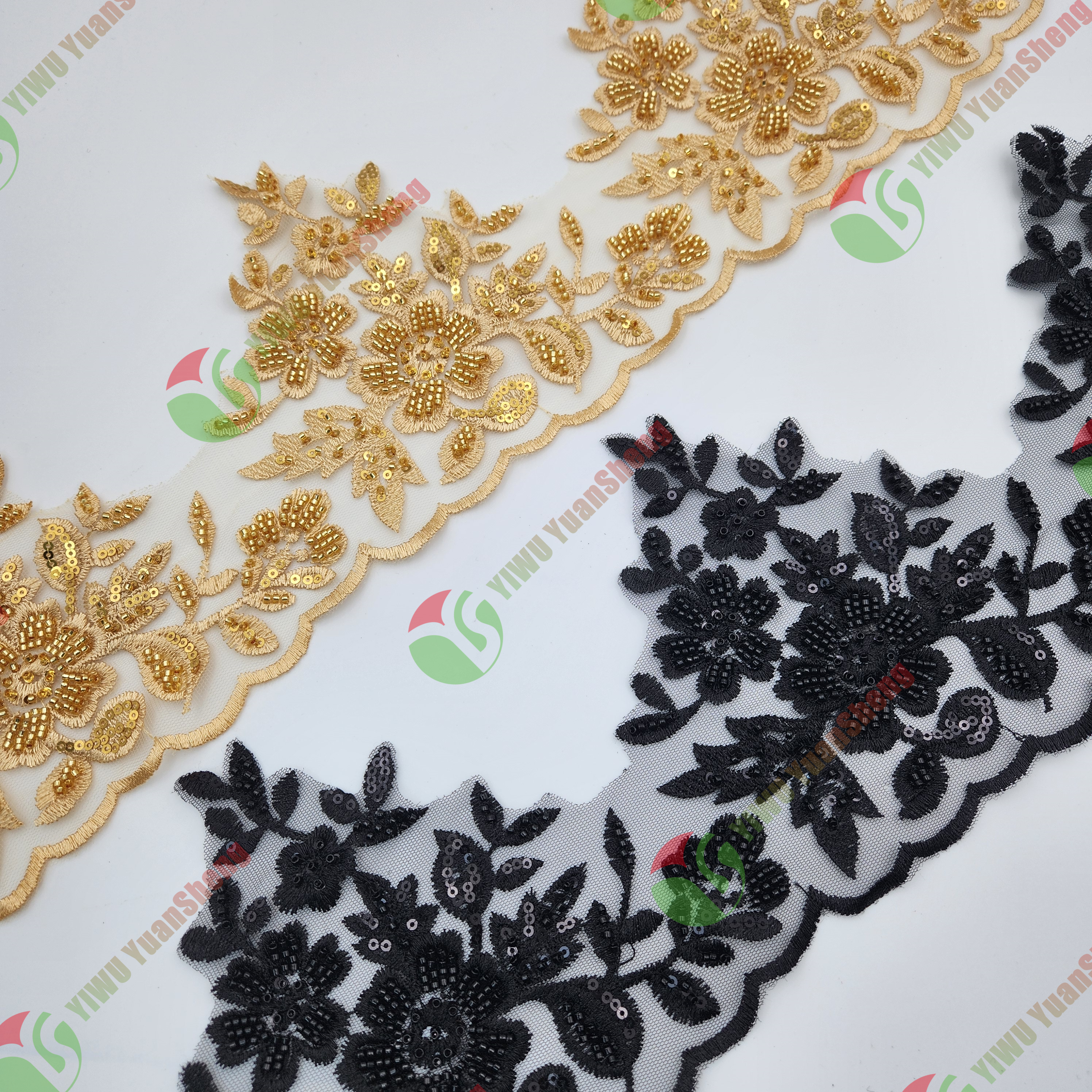 Glass bead mesh lace YS5075#