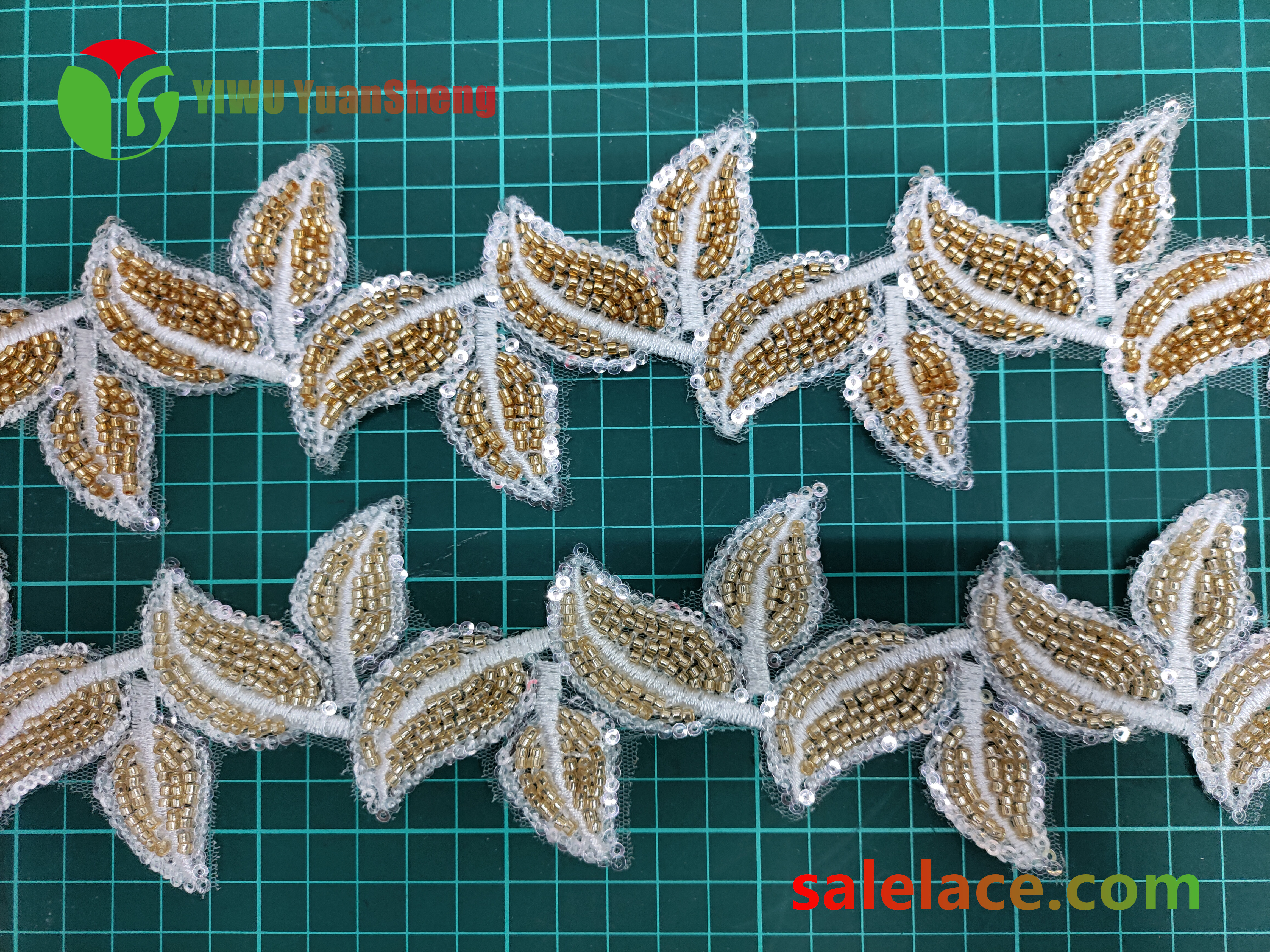 Glass bead mesh lace YS4278#