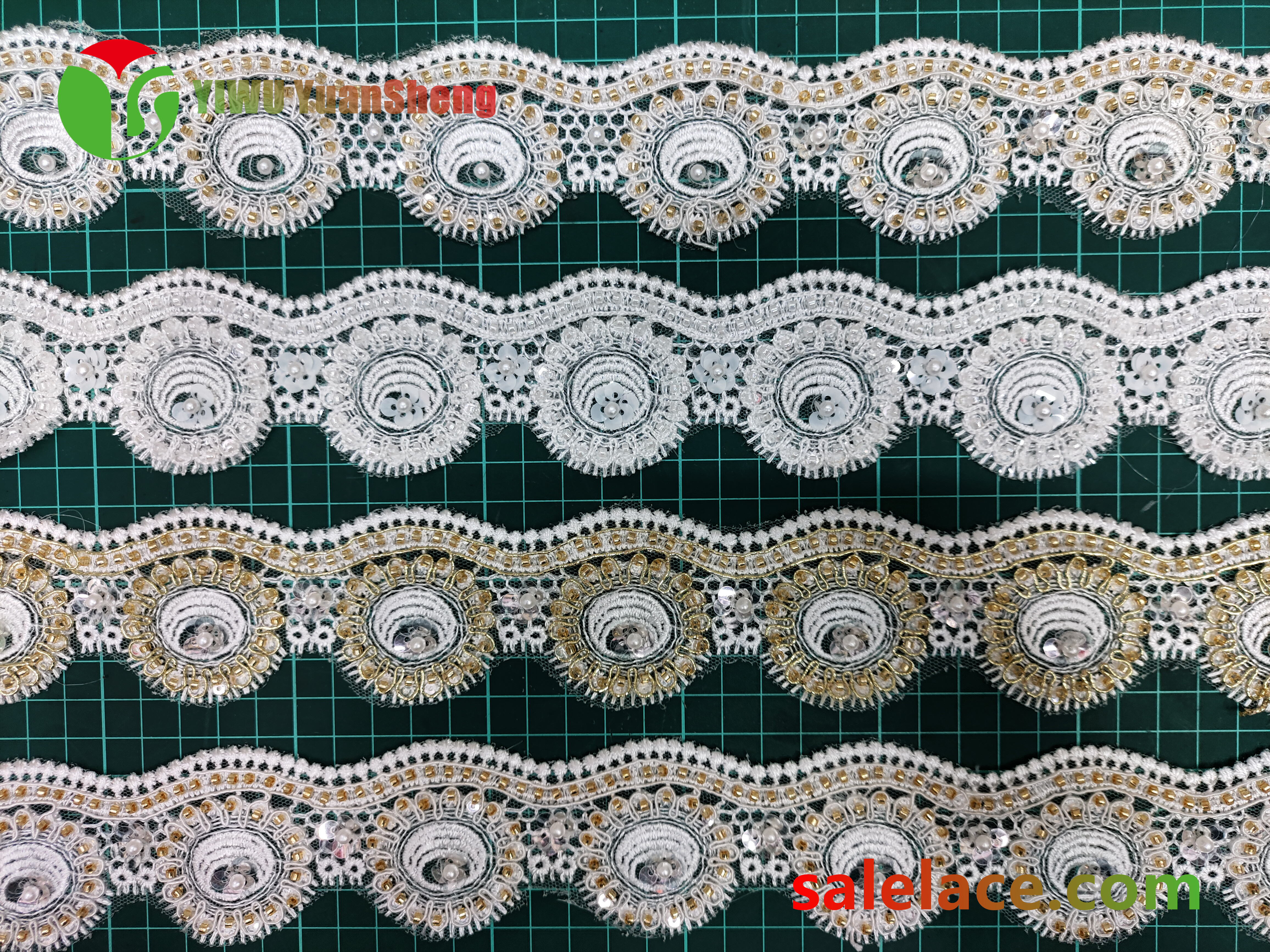 Glass bead mesh lace YS4280#