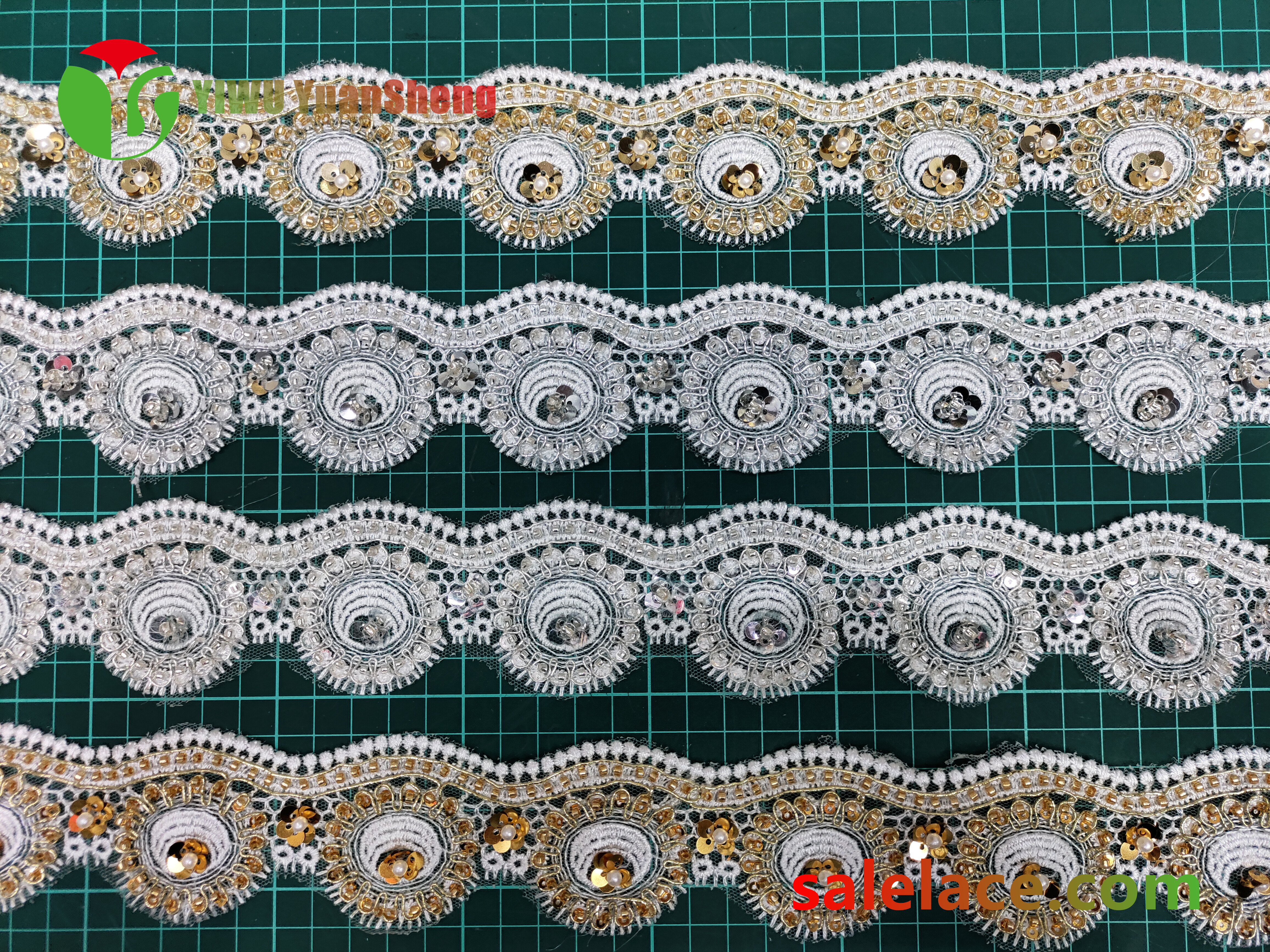 Glass bead mesh lace YS4280#