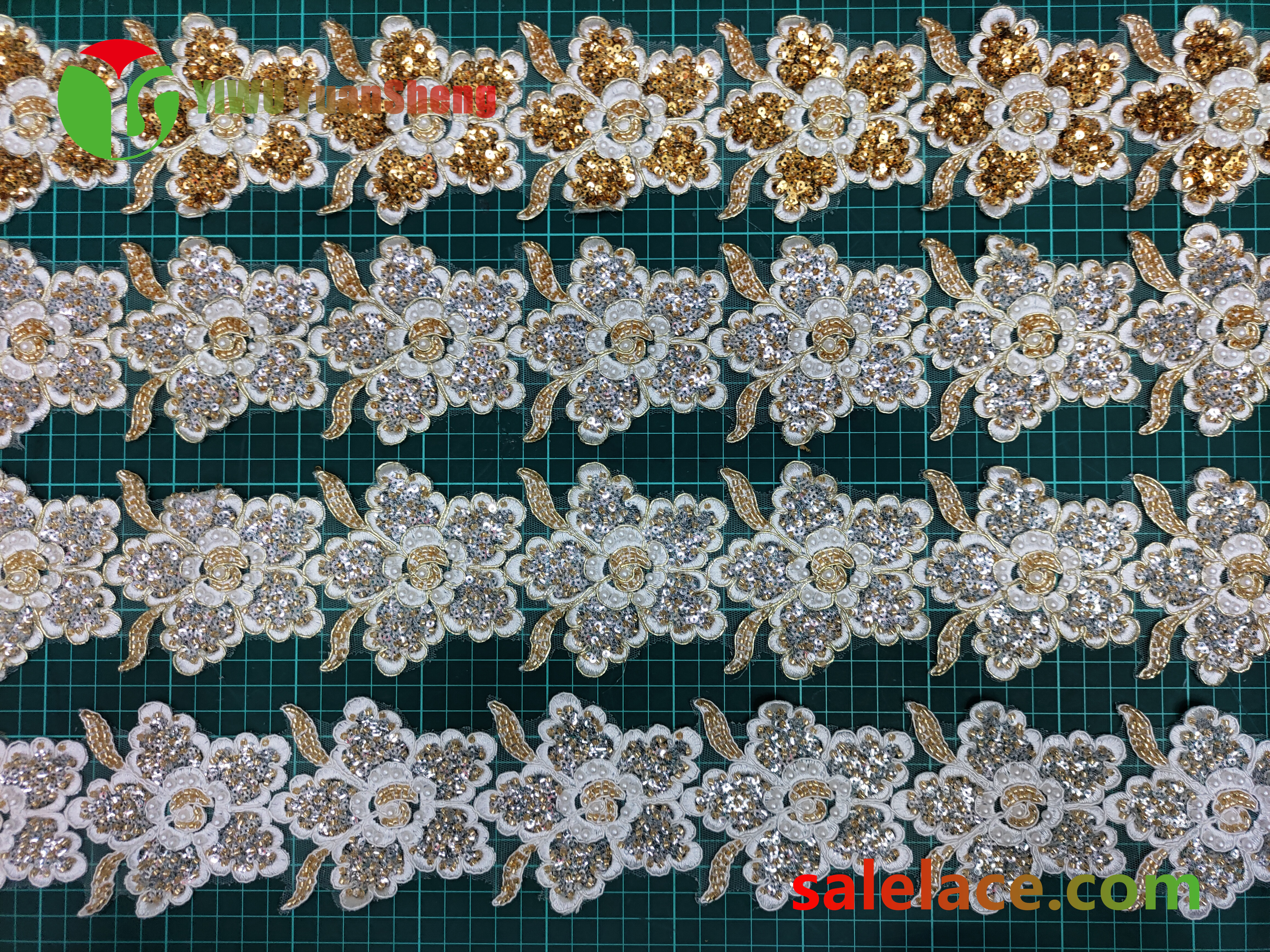 Glass bead mesh lace YS4283#