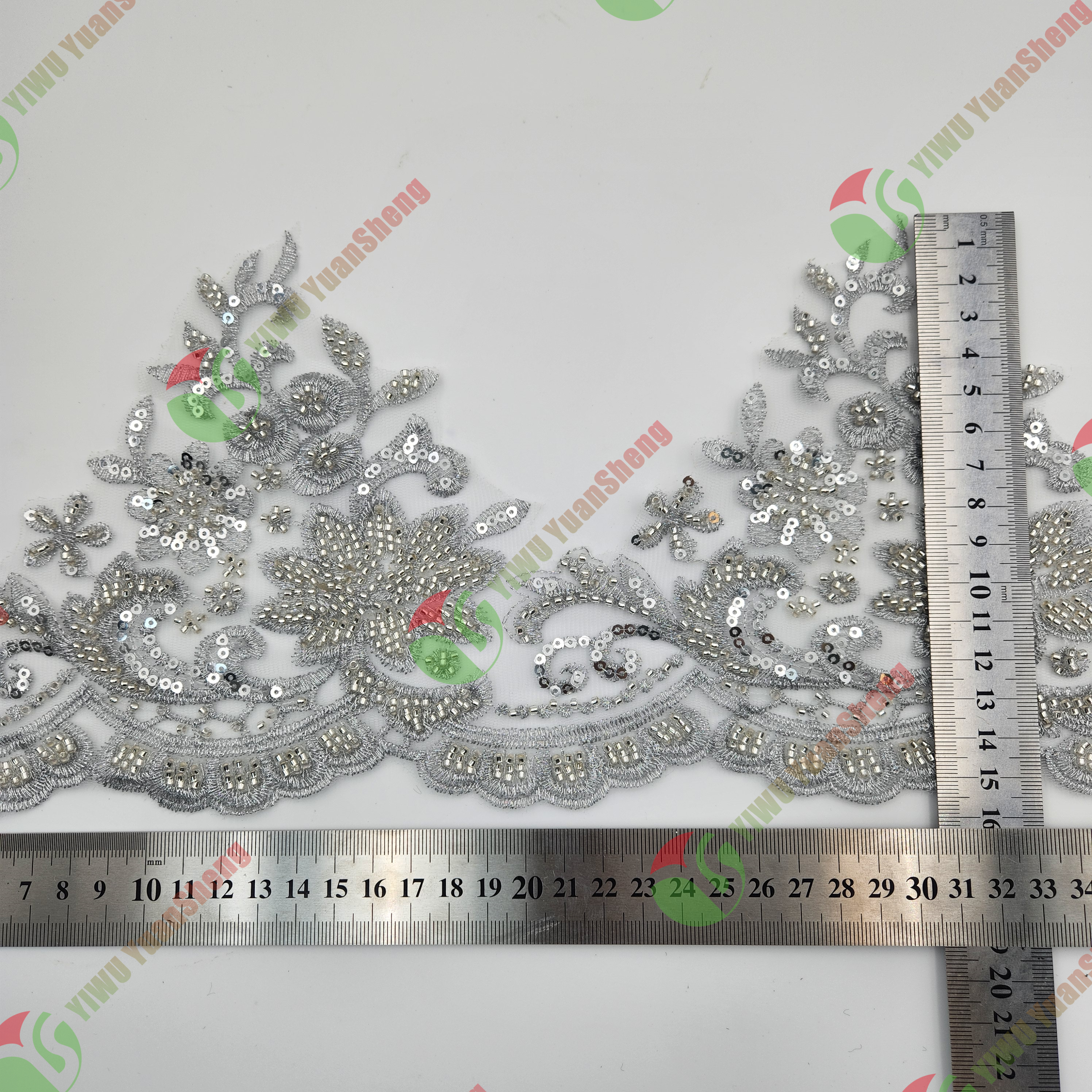 Glass bead mesh lace YS5086#