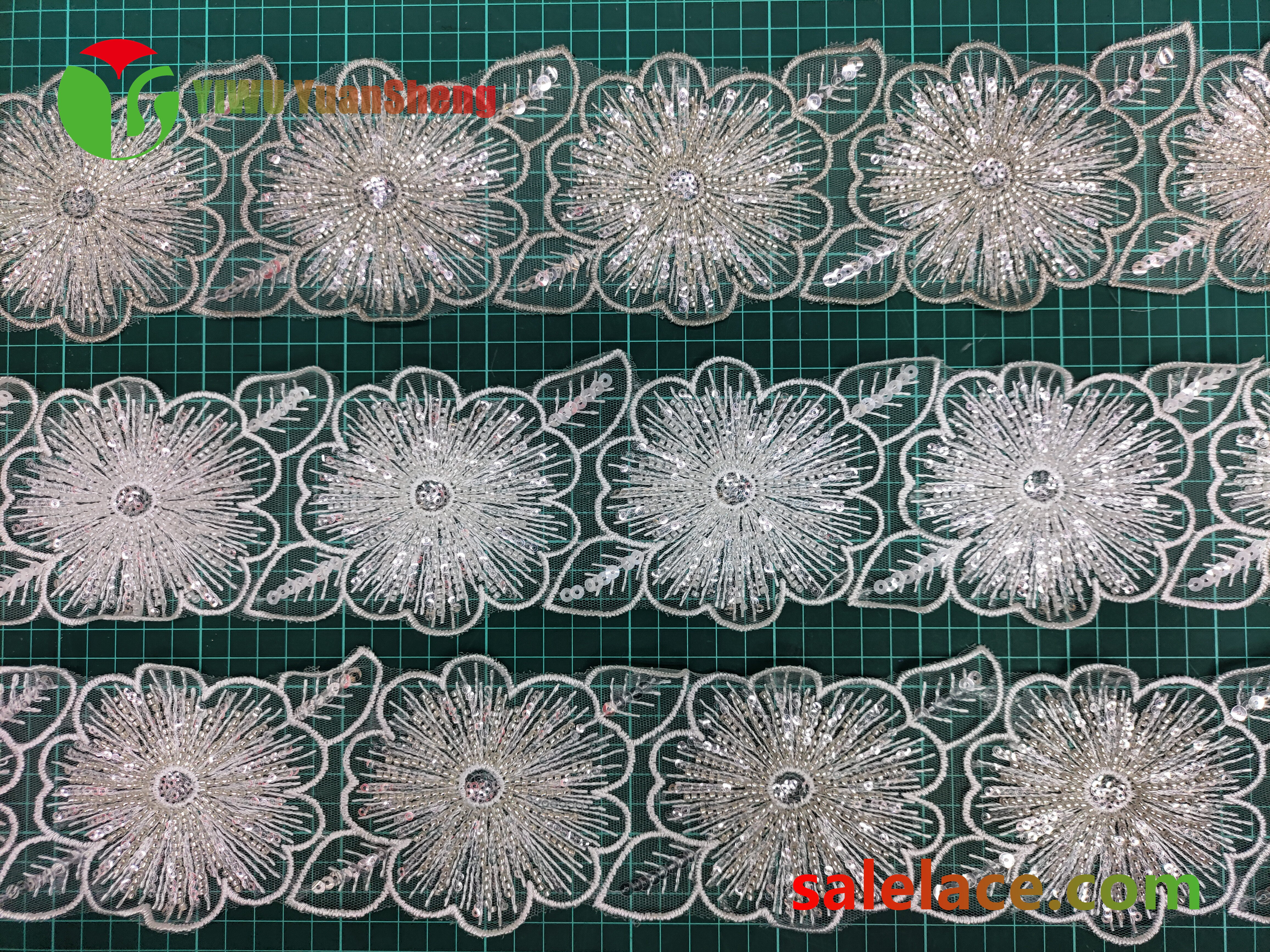 Glass bead mesh lace YS4287#