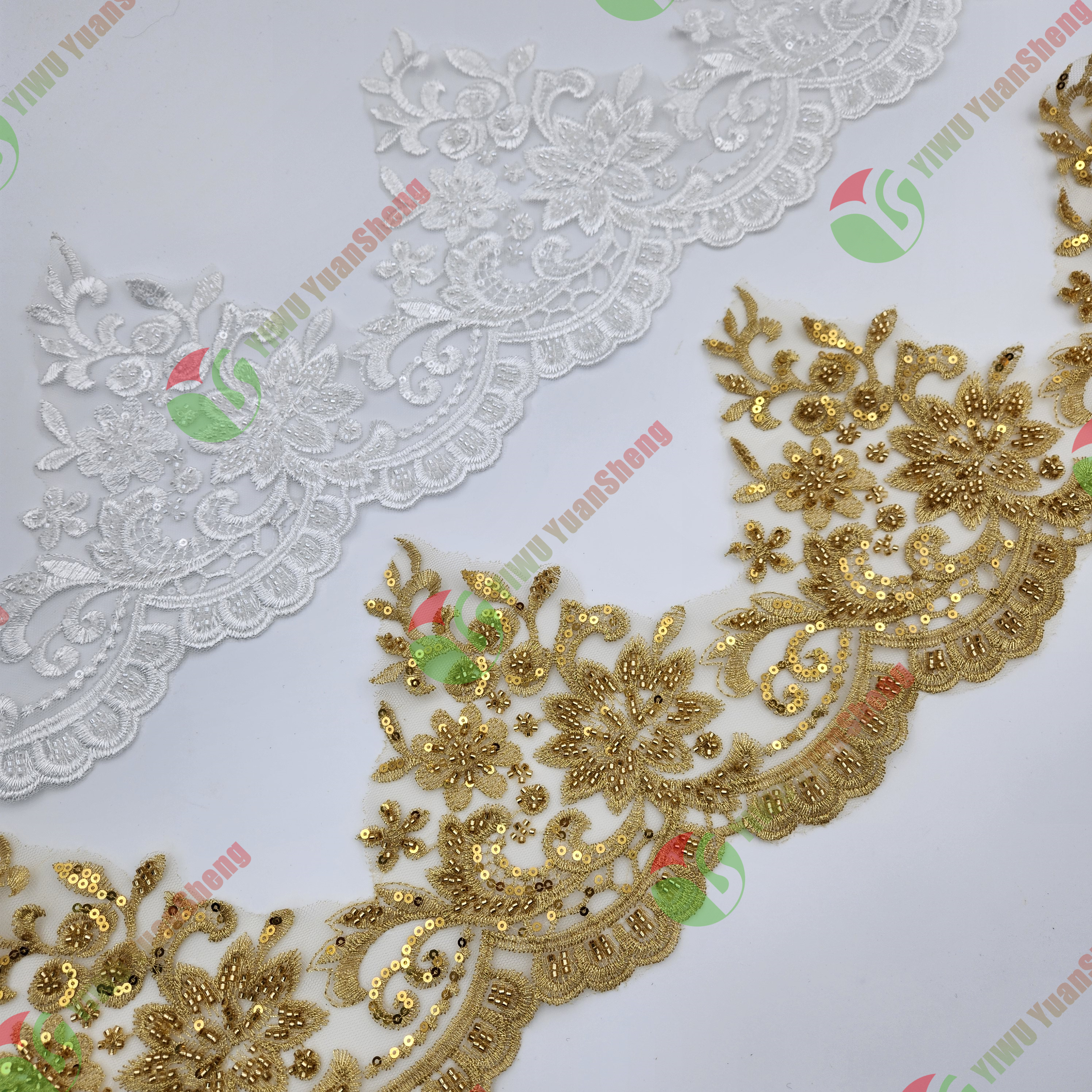 Glass bead mesh lace YS5086#