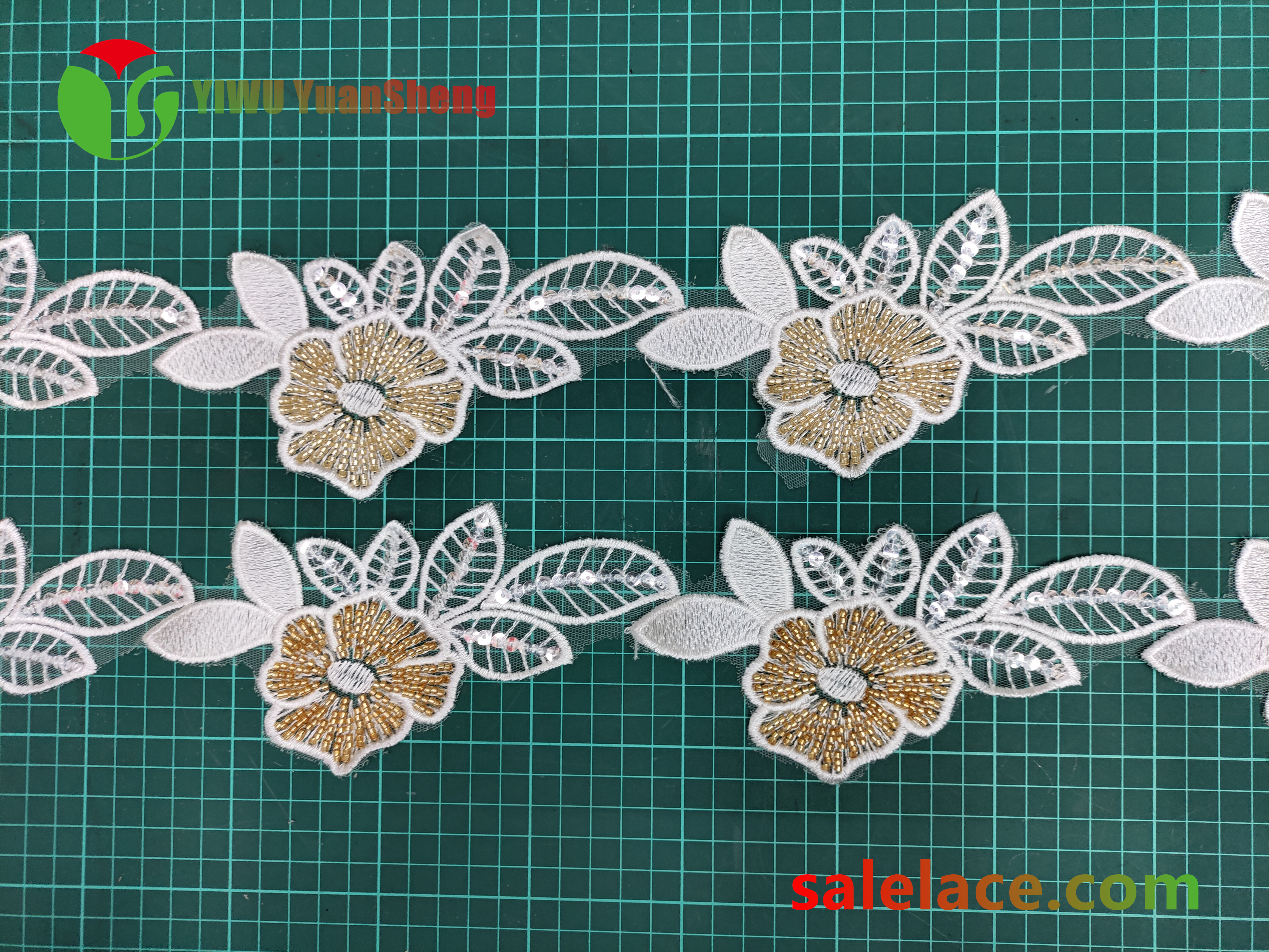 Glass bead mesh lace YS4288#