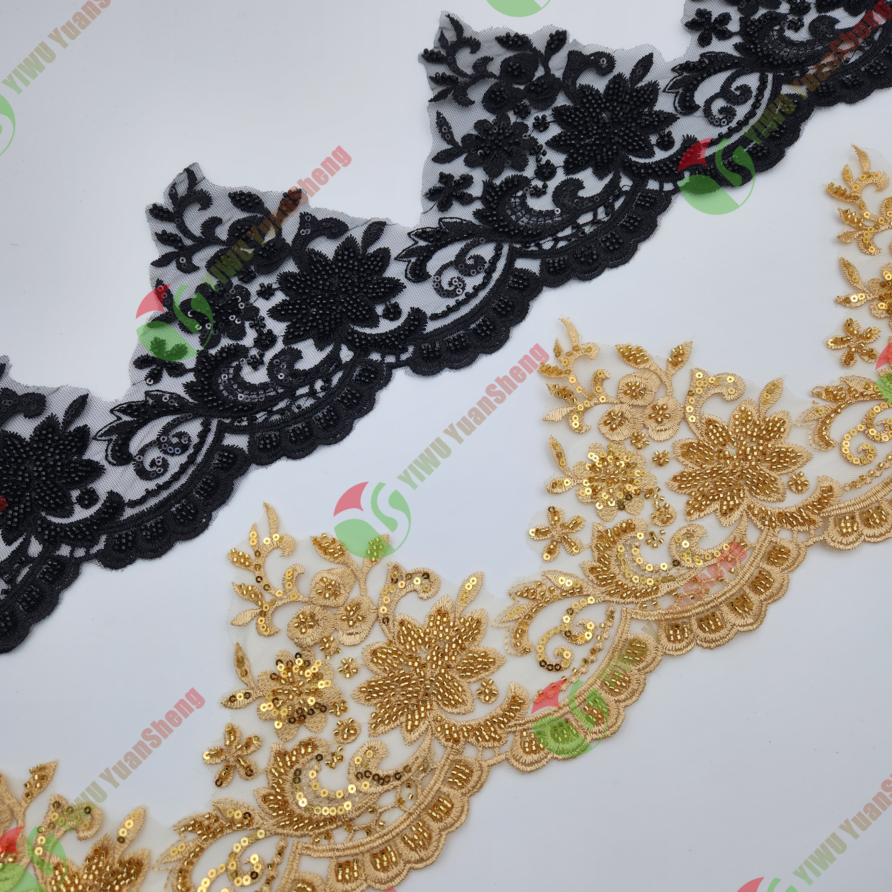 Glass bead mesh lace YS5086#