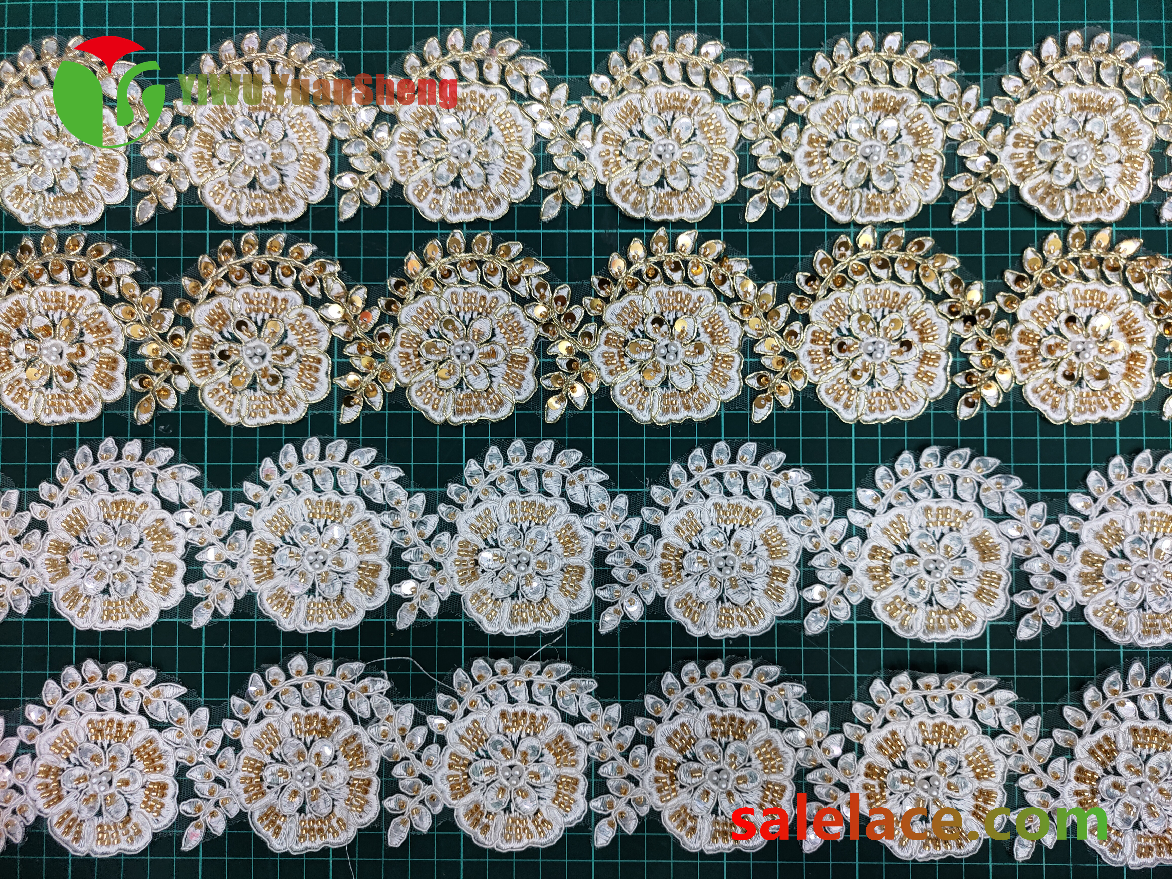 Glass bead mesh lace YS4288#