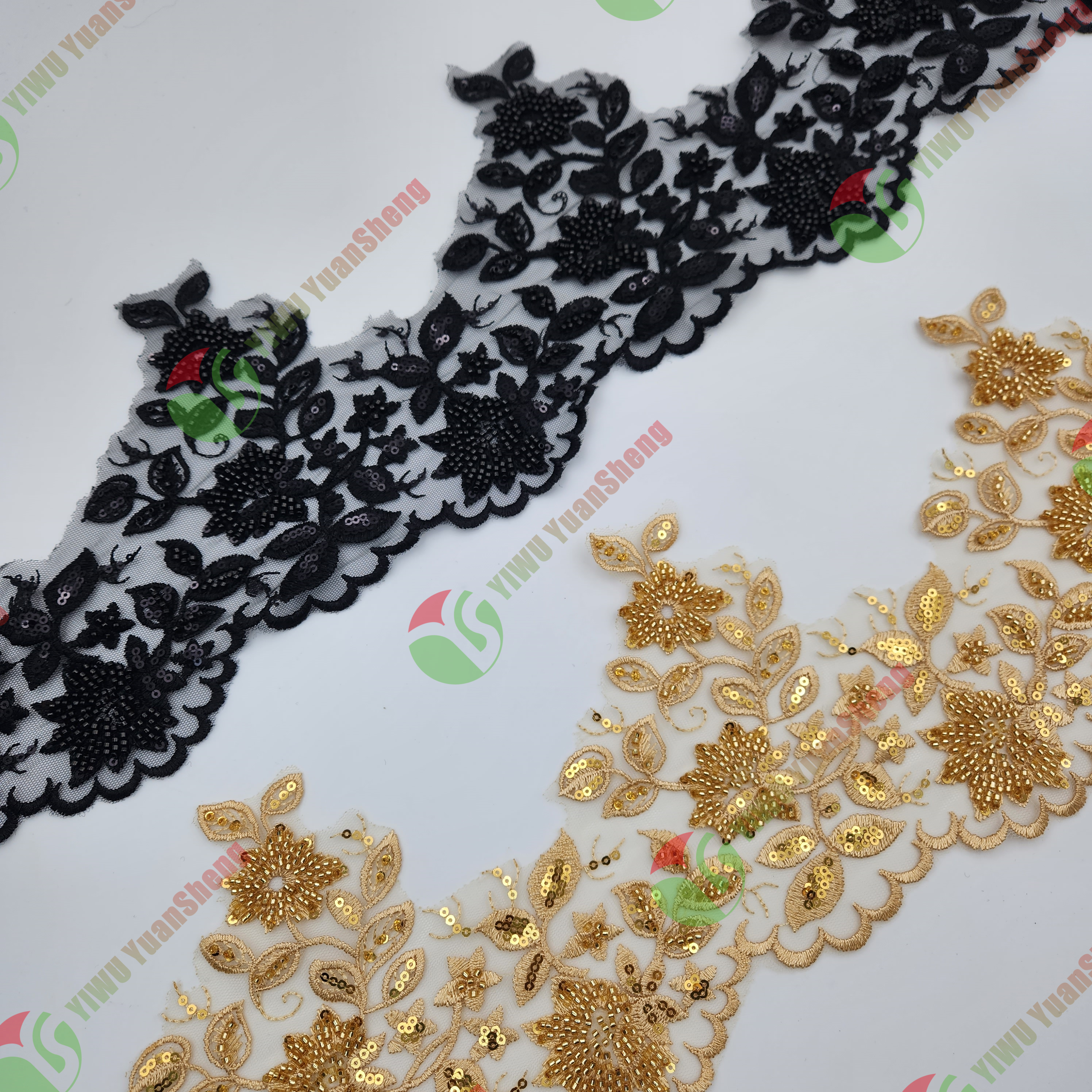 Glass bead mesh lace YS5089#