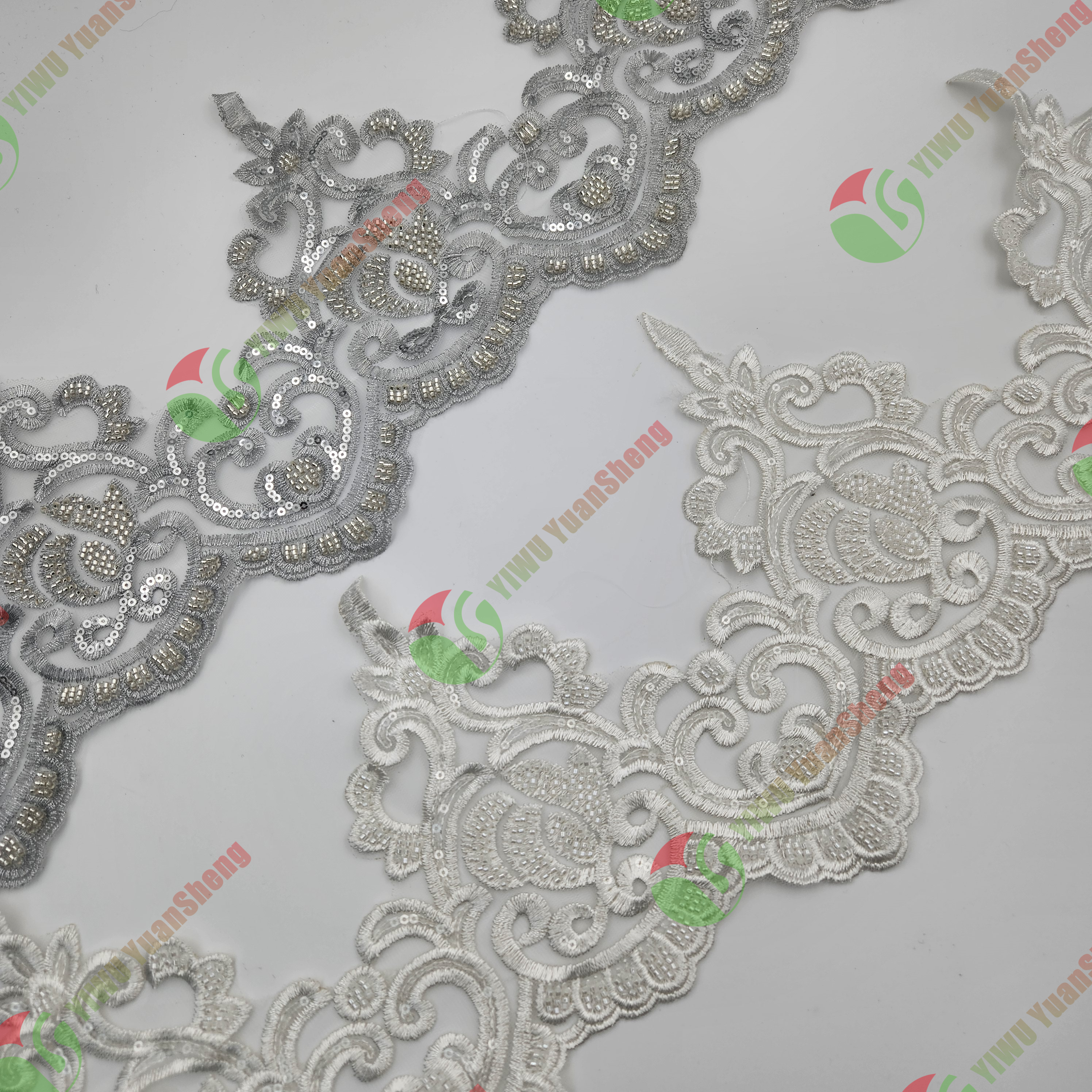 Glass bead mesh lace YS5092#