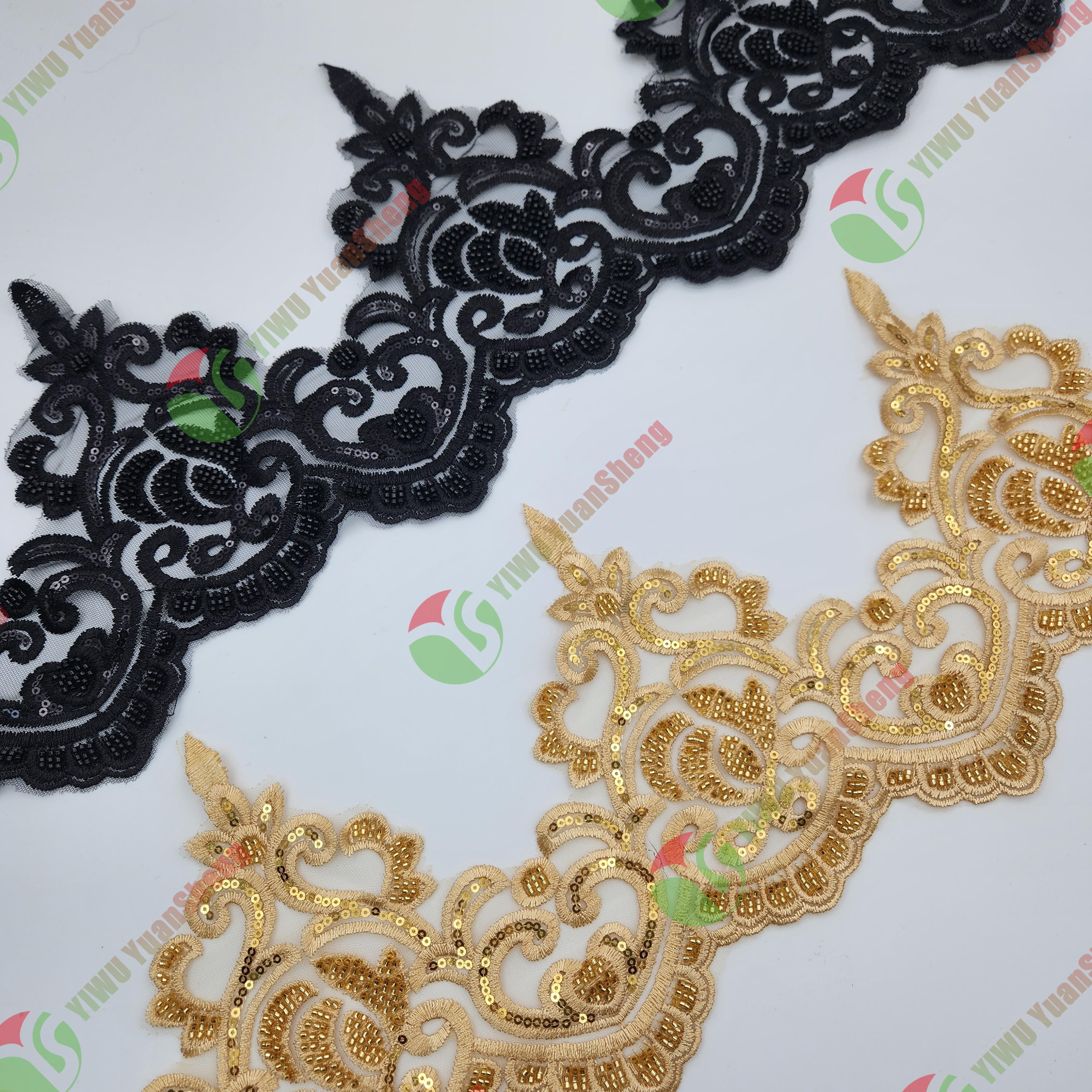 Glass bead mesh lace YS5092#