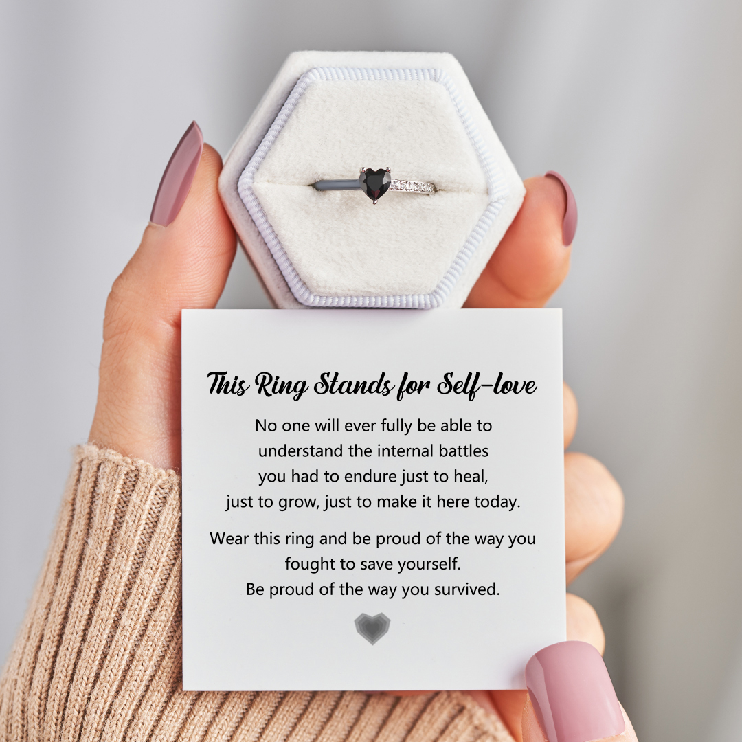 Be Proud Of The Way You Survived Black Heart Ring