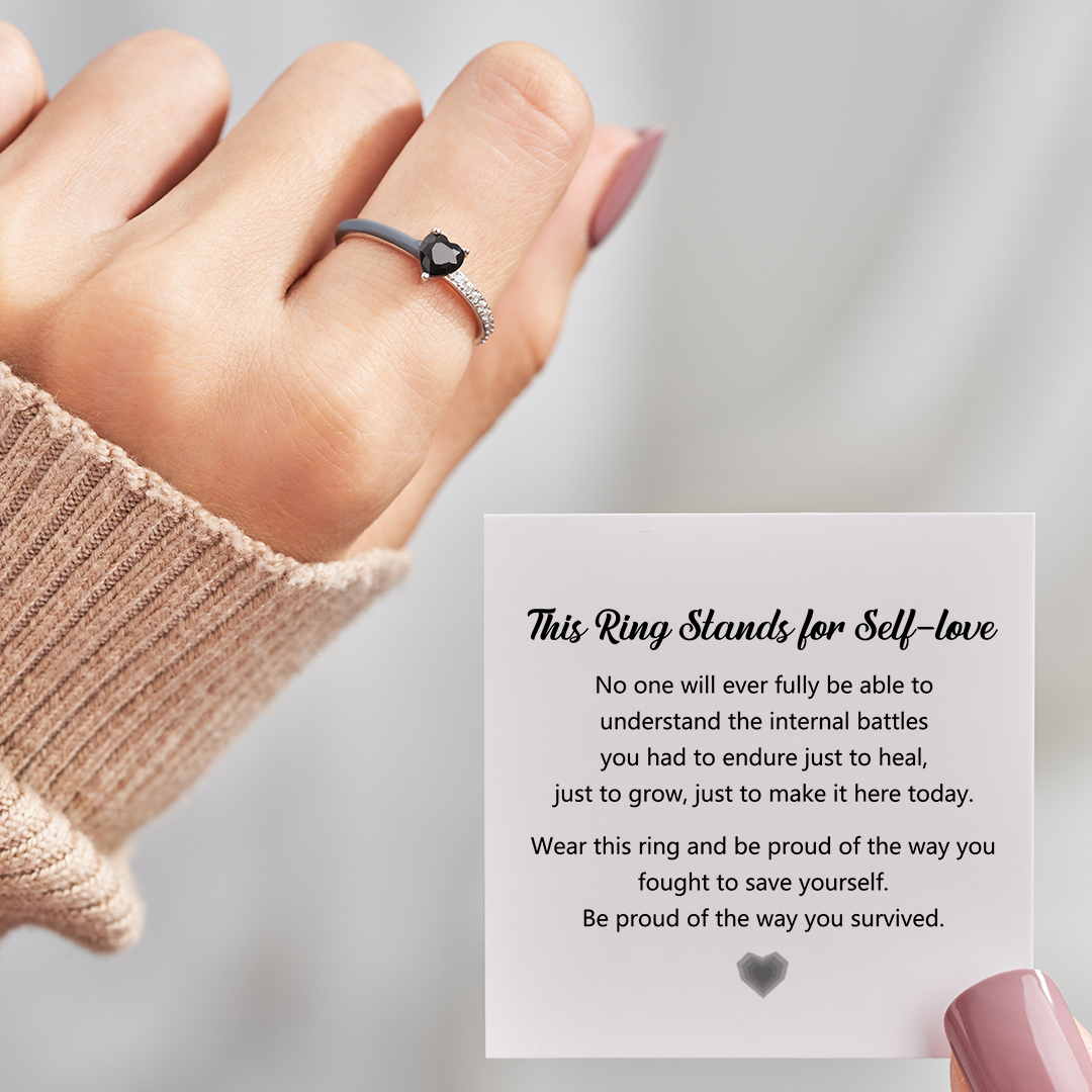Be Proud Of The Way You Survived Black Heart Ring