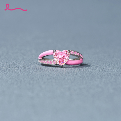 I Wear Pink For Myself To Defeat Breast Cancer Pink Heart Ring
