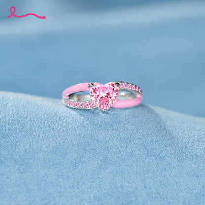 I Wear Pink For Myself To Defeat Breast Cancer Pink Heart Ring