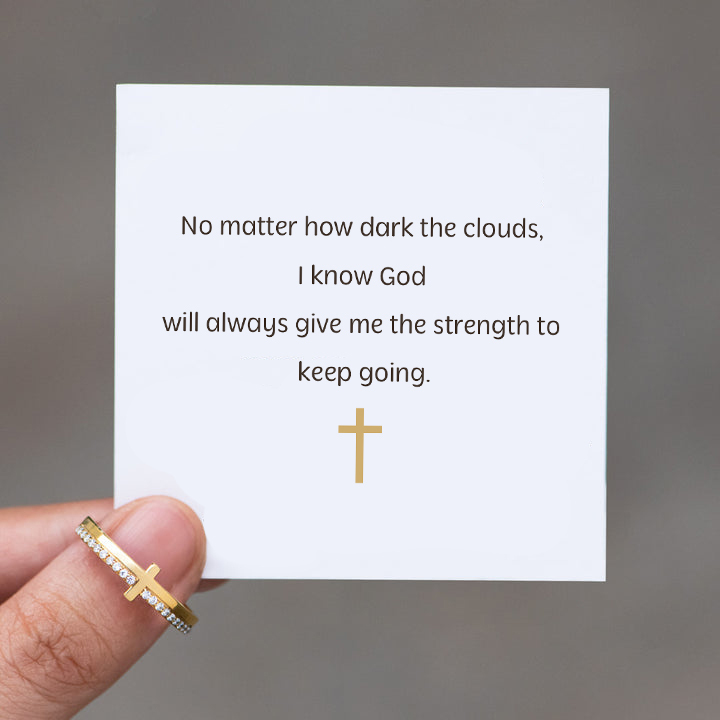 God Will Give Me Strength Cross Ring
