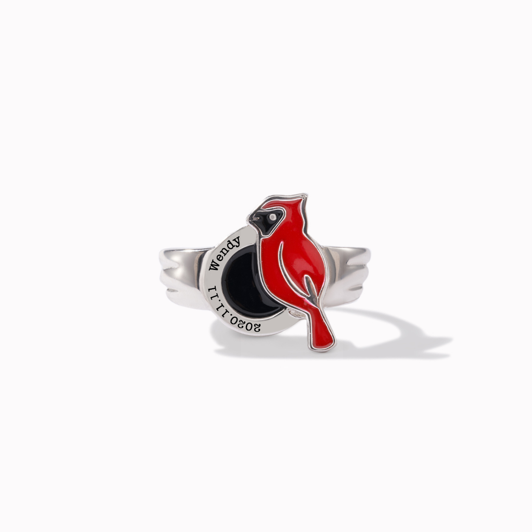 Personalized Kid‘s Name & Date Cardinal Ring
