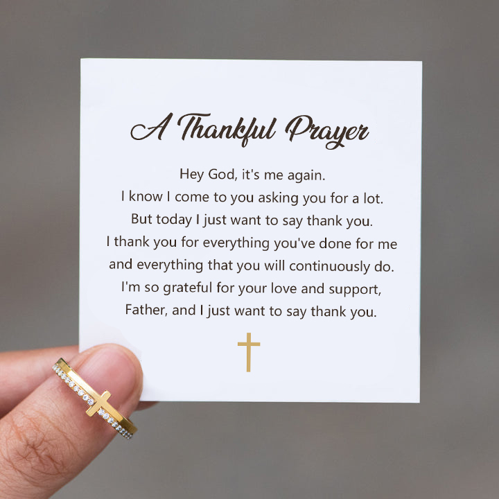 A Thankful Prayer Cross Ring