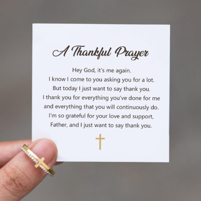 A Thankful Prayer Cross Ring