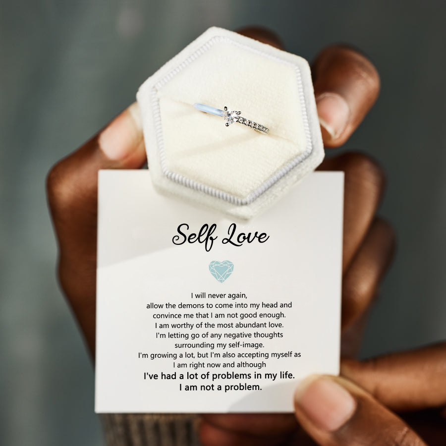 I Am Not A Problem Blue Enamel Heart Ring