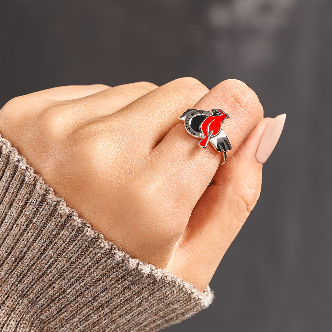 Personalized Kid‘s Name & Date Cardinal Ring