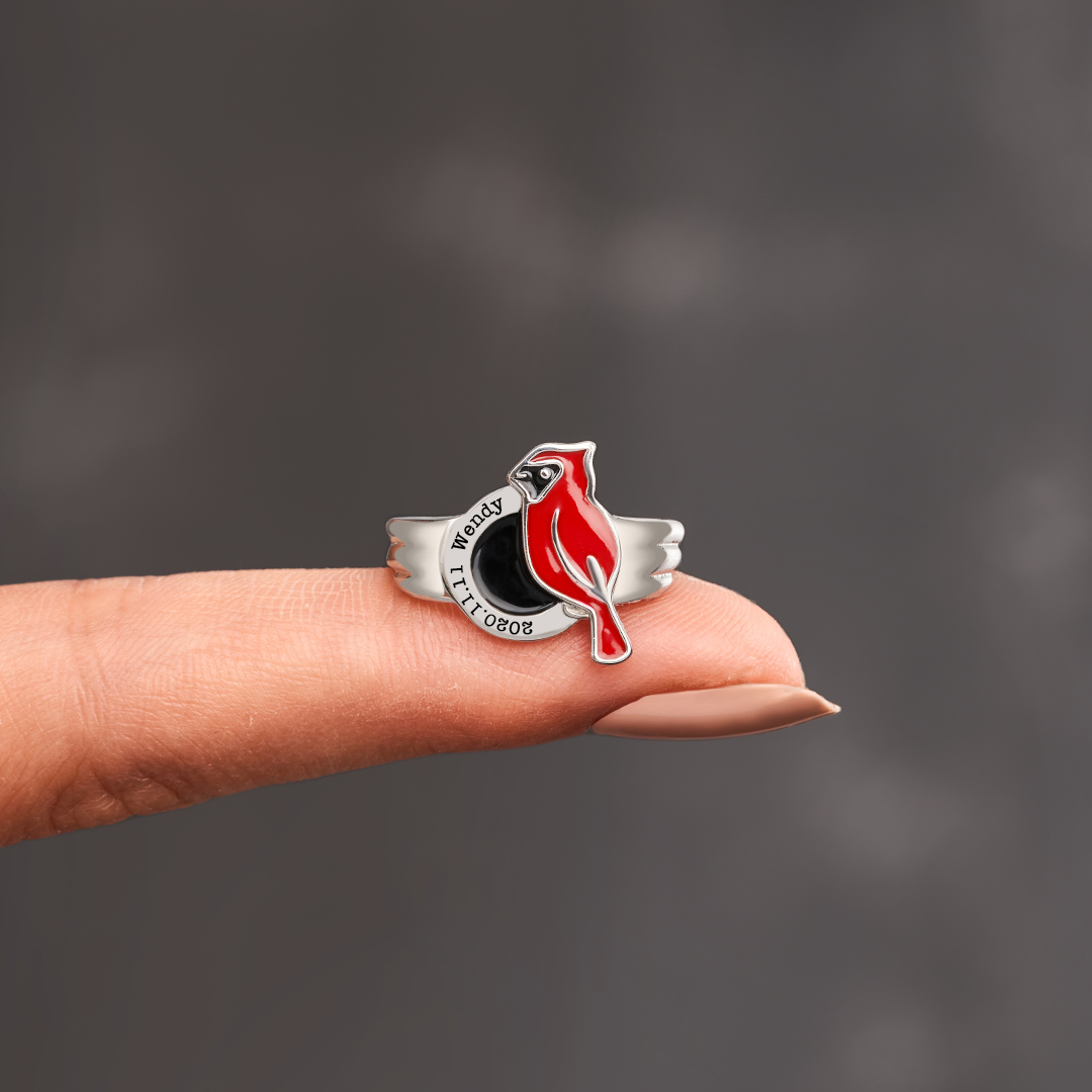Personalized Kid‘s Name & Date Cardinal Ring