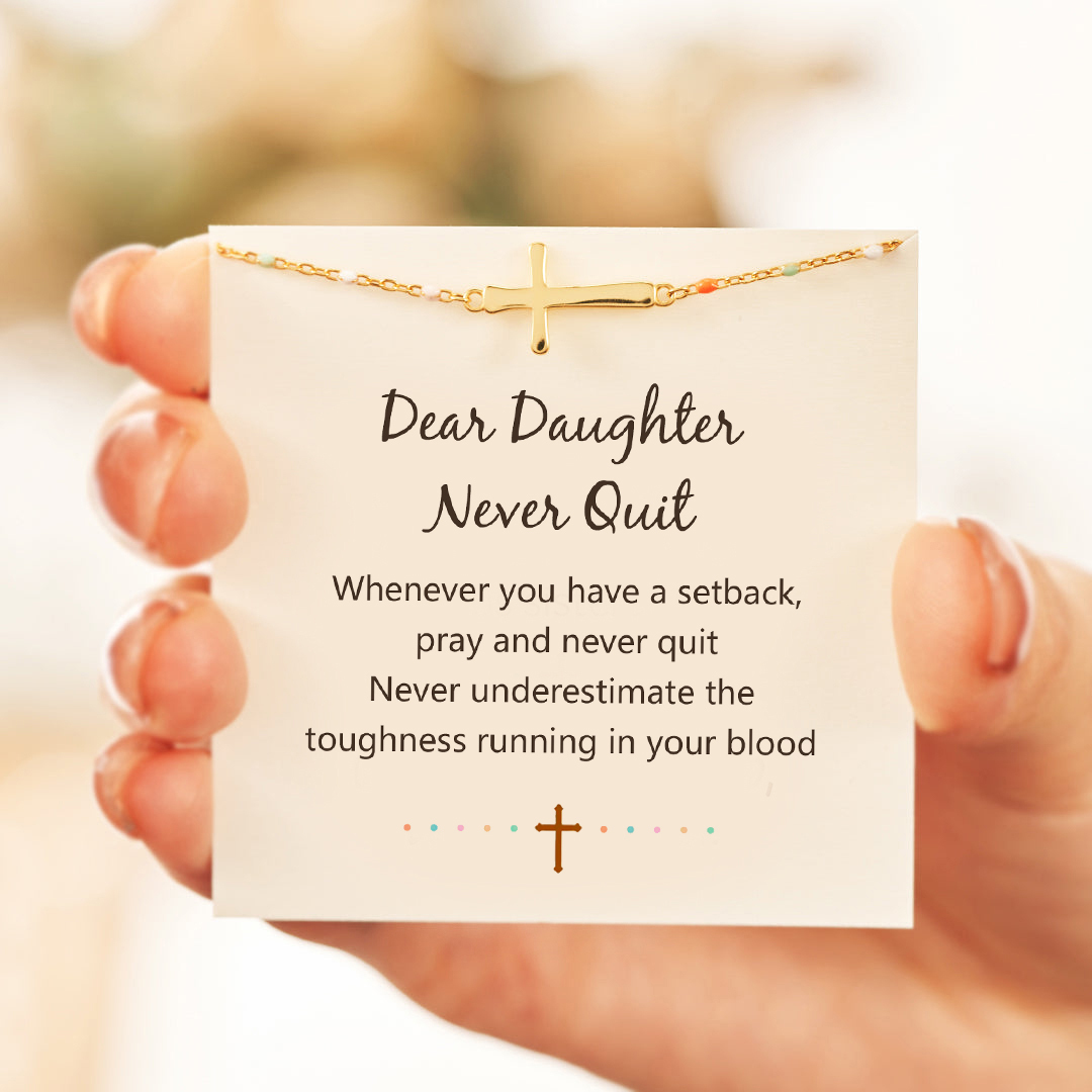 Pray And Never Quit Cross Bracelet