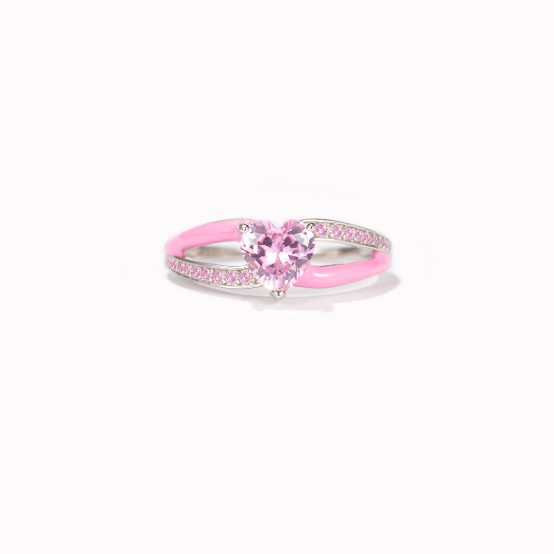 Choosing My Peace Pink Enamel Self Love Ring