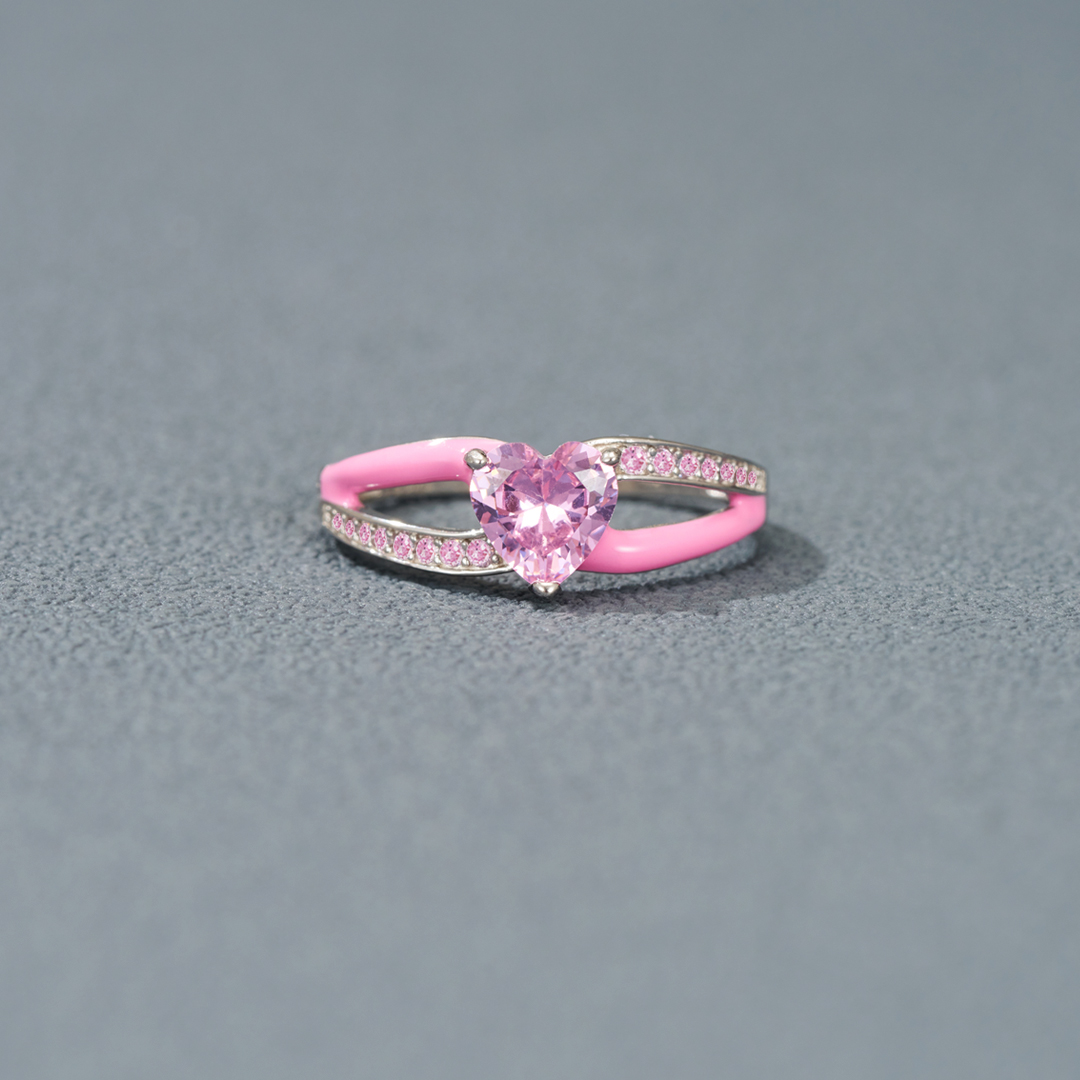 Choosing My Peace Pink Enamel Self Love Ring