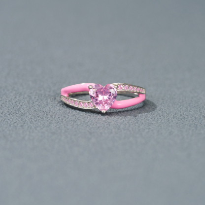 Choosing My Peace Pink Enamel Self Love Ring
